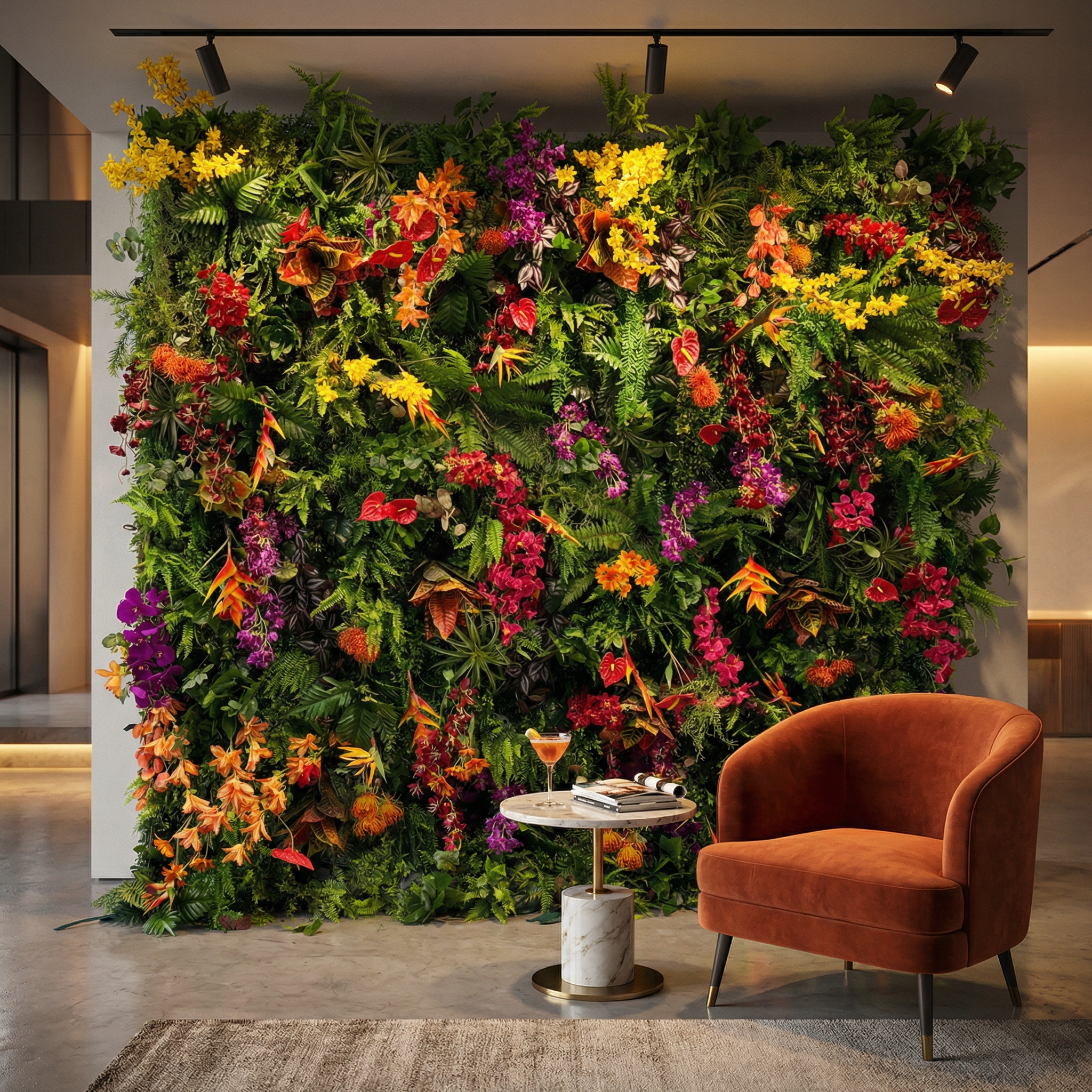 Valar Flower Tropical Jungle Flower Wall Backdrop – Artificial Greenery & Event Decor VF-835