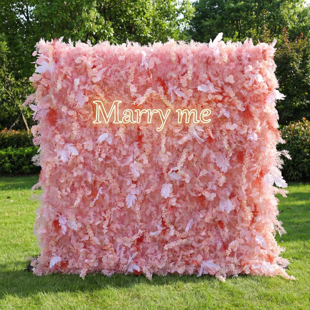 ValarFlower Blush Pink Floral Extravaganza Wall: A Dreamy, Romantic Masterpiece for Enchanting Celebrations VF-621