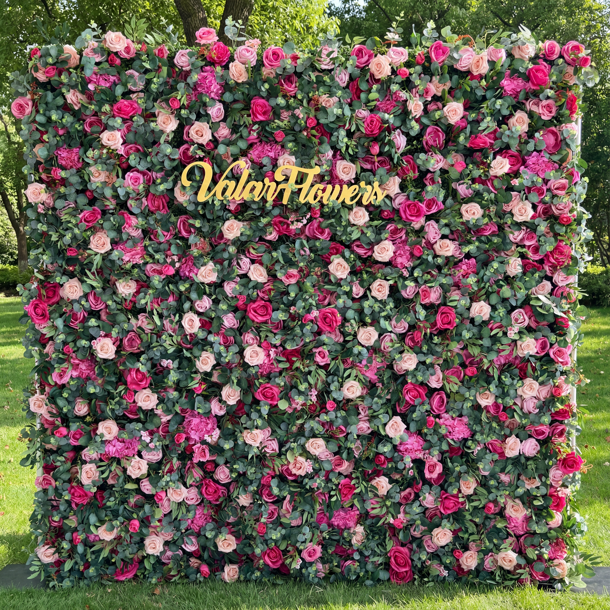 Valar Flower Roll Up Fabric Artificial Flower Wall Wedding Backdrop, Decoración Floral para Fiestas, Fotografía de Eventos-VF-362