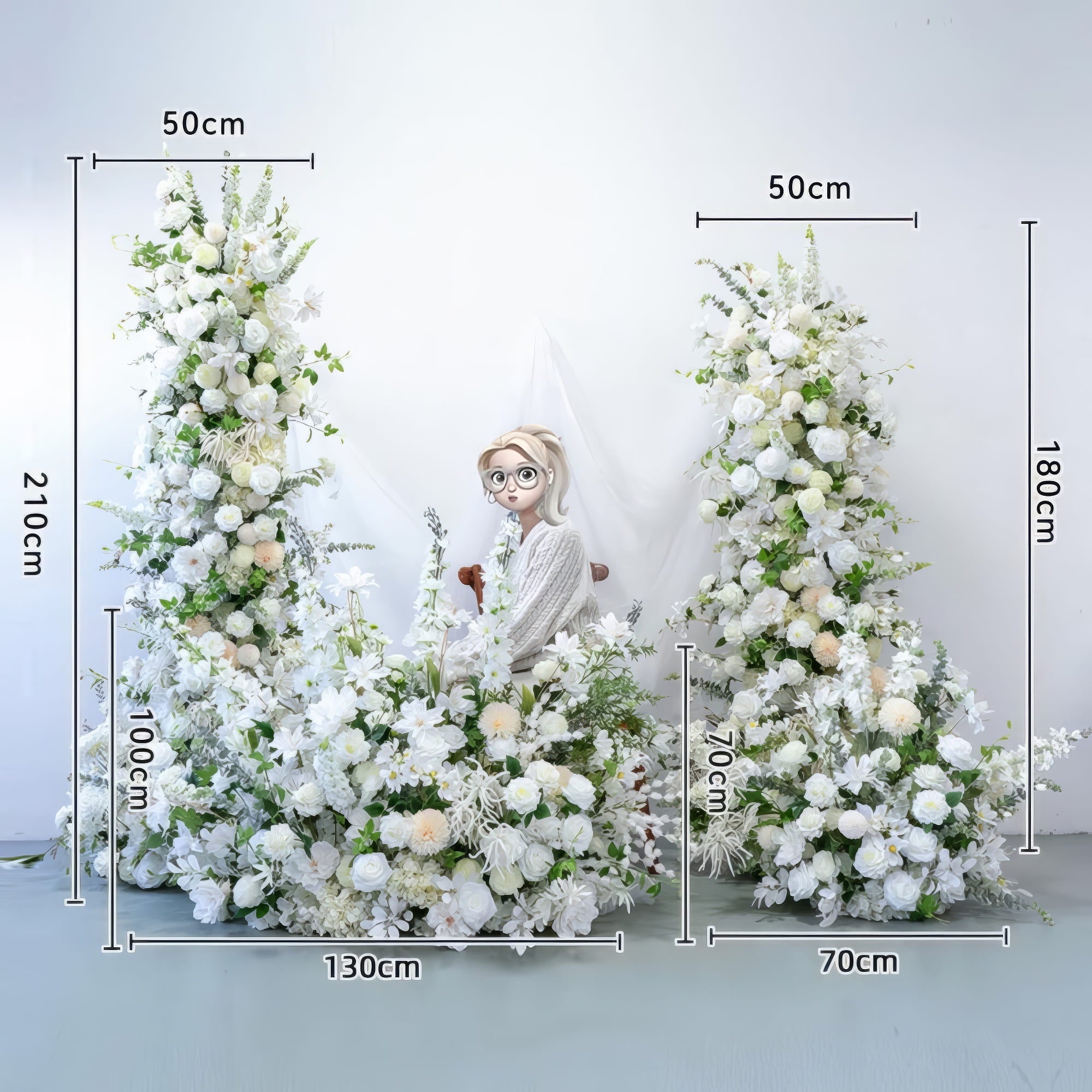 6*7 ft Elegant Artificial Flower Archway - Wedding & Party Backdrop Decorations | Floral Display for Boho/ Rustic Events and Ceremonies