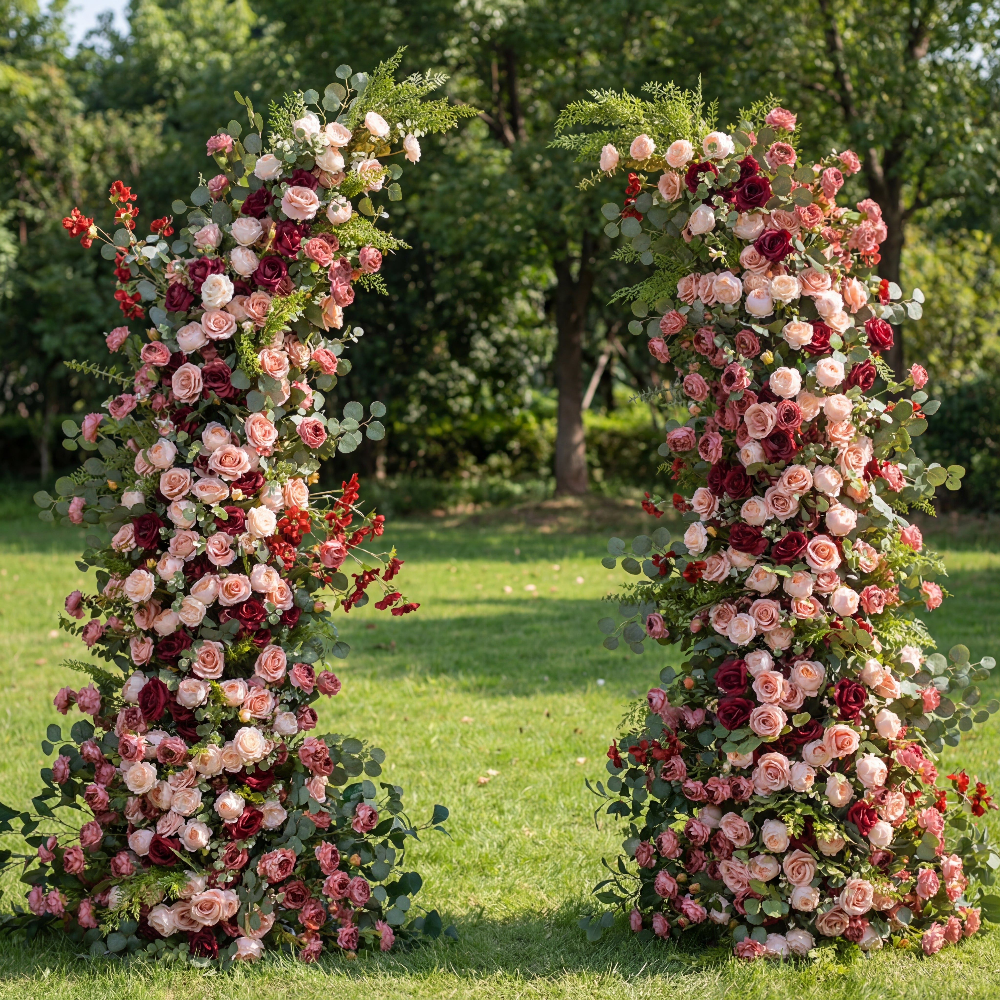 Luxury Wedding Floral Archway Set Artificial Rose Vine Decorations for Ceremony Backdrop, Aisle, and Reception Entrance VA-326