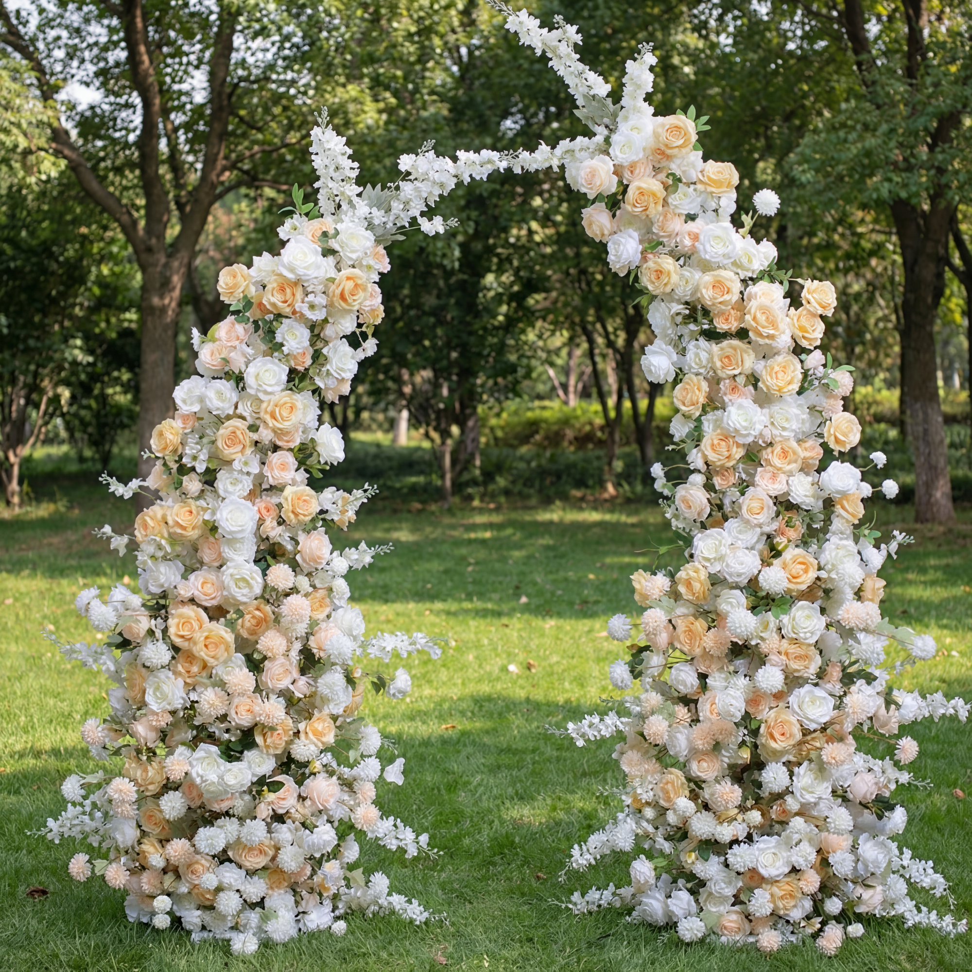 Luxury Artificial Rose Floral Arch – Wedding Ceremony Backdrop, Event Decoration, and Romantic Floral Display VA-328