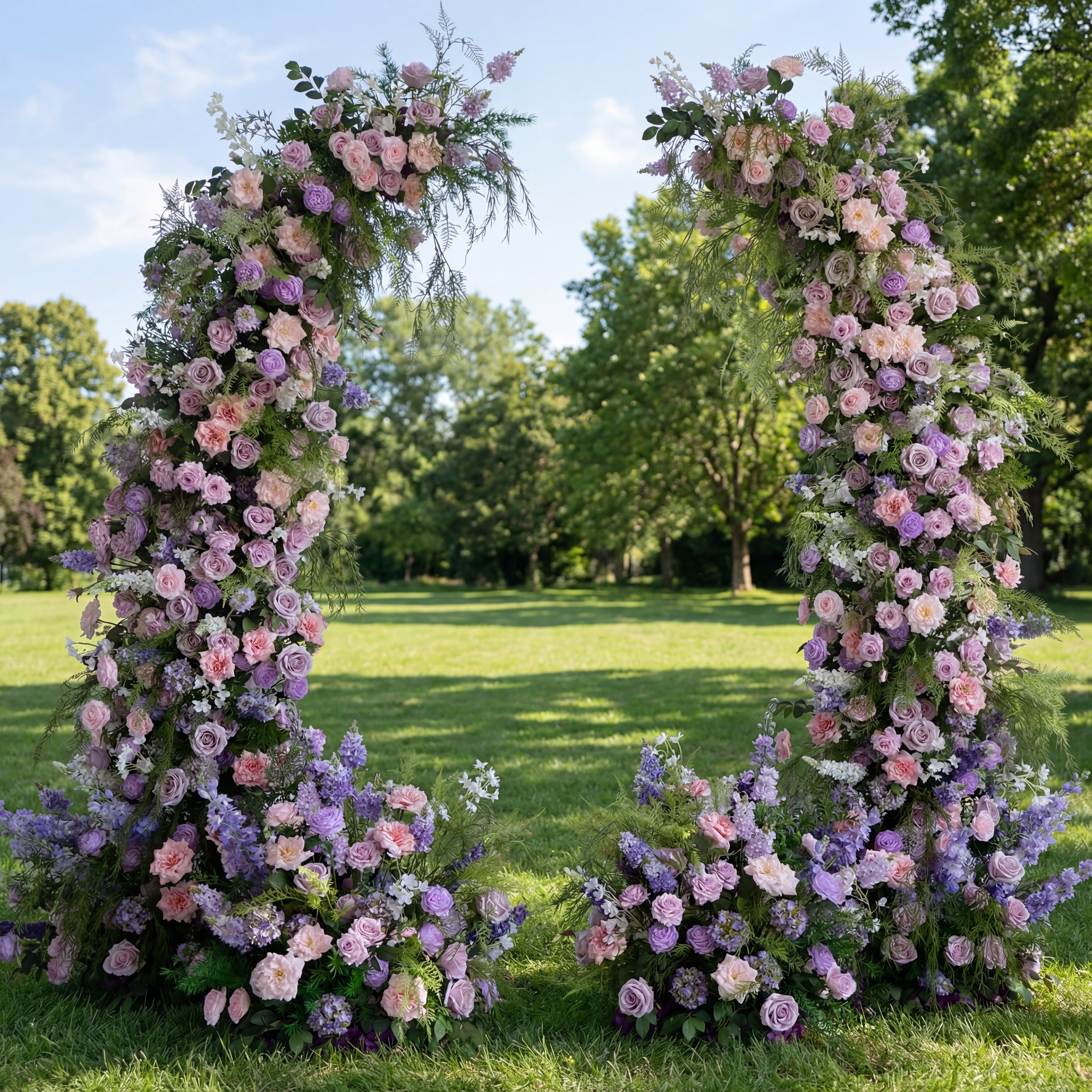 Valar Flower Artificial Purple Flower Arch – Elegant Wedding Decoration with Romantic Pastel Tones VA-377
