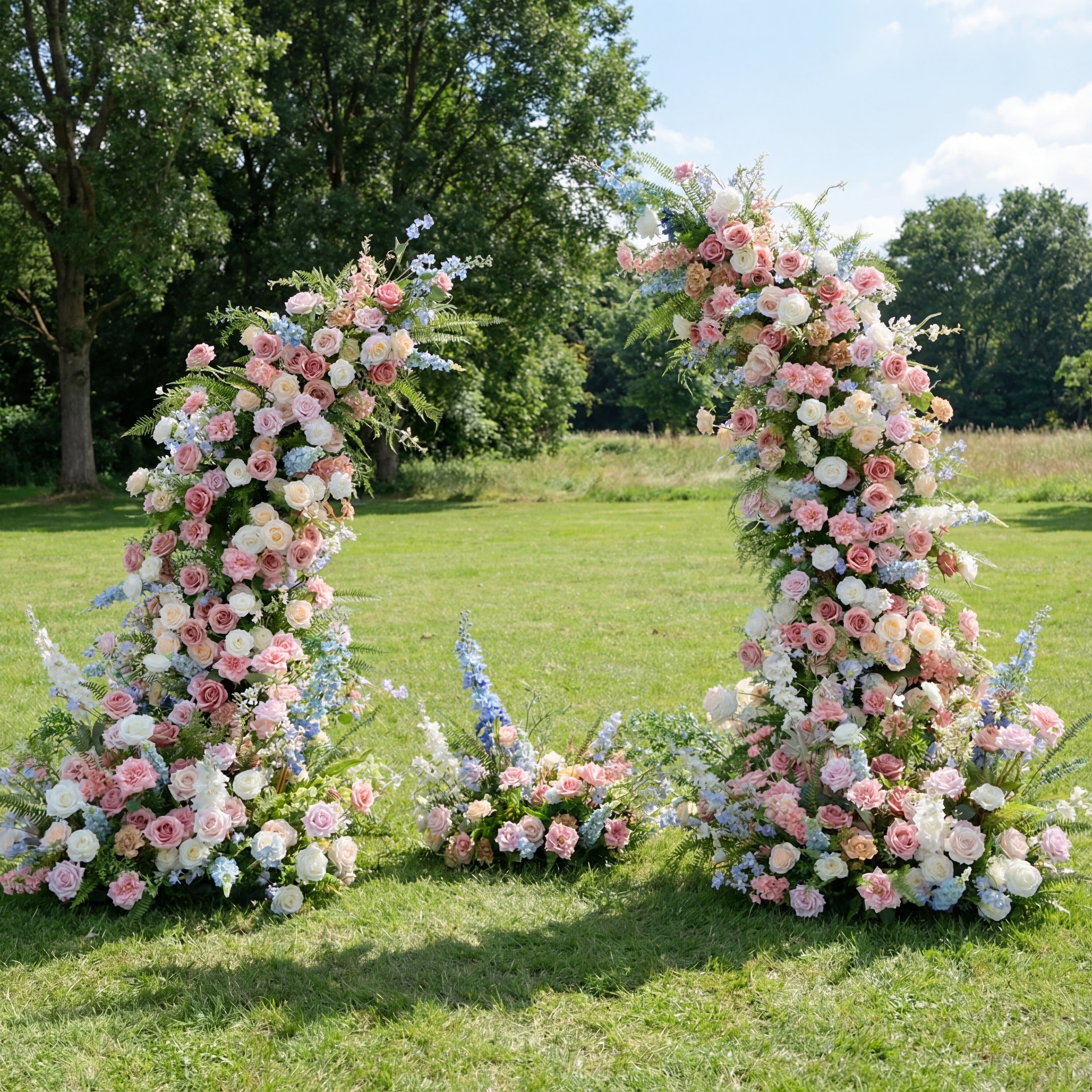 Valar Flower Soft Gradient Wedding Arch Arrangement – Faux Flower Ceremony Display VA-378