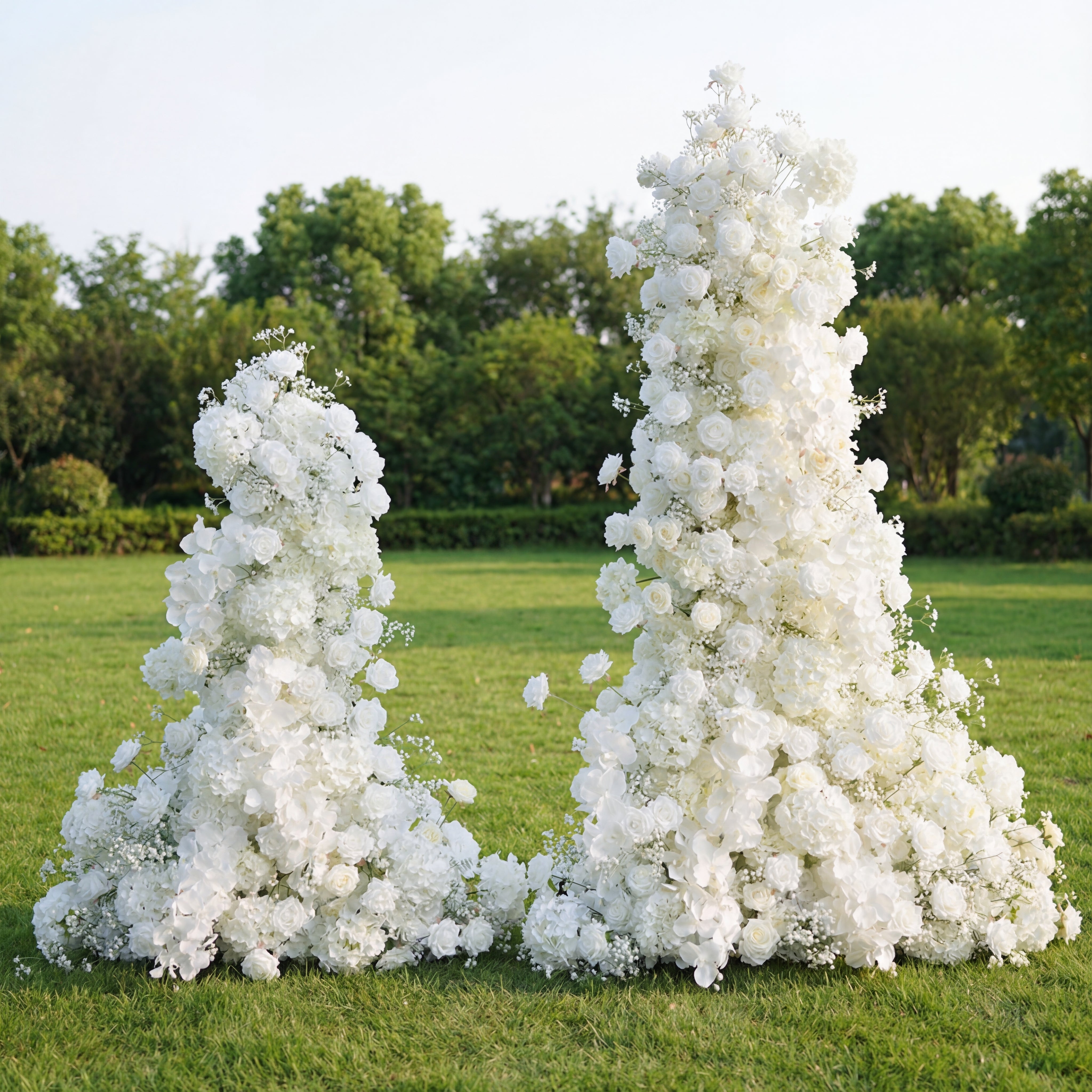 Valar Flower All-White Faux Floral Wall Set – Elegant Hanging Installation for Wedding Ceremony & Luxury Display VA-374