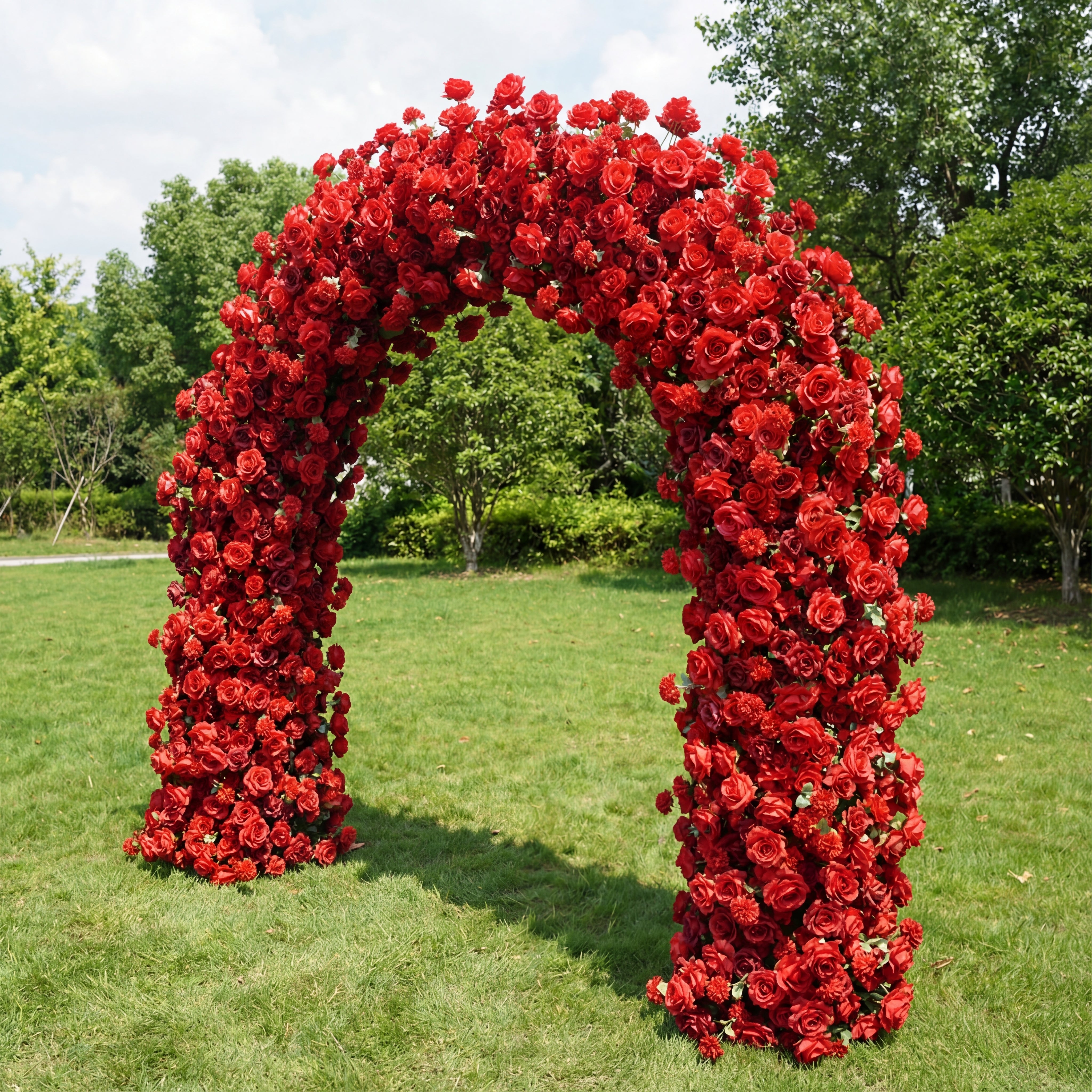 Valar Flower Arch Artificial Rose Backdrop, Wedding Decoration, Floral Event Setup, Romantic Photography Prop VA-330