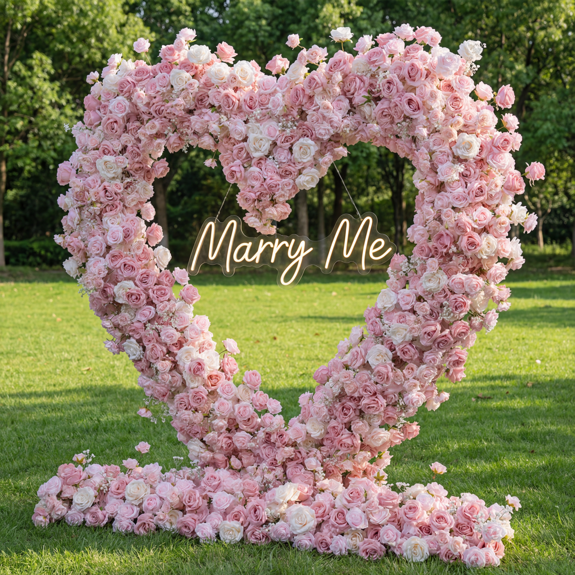 Heart-Shaped Artificial Floral Arch Romantic Wedding Backdrop, Event Decoration, and Ceremony Floral Display HA-402