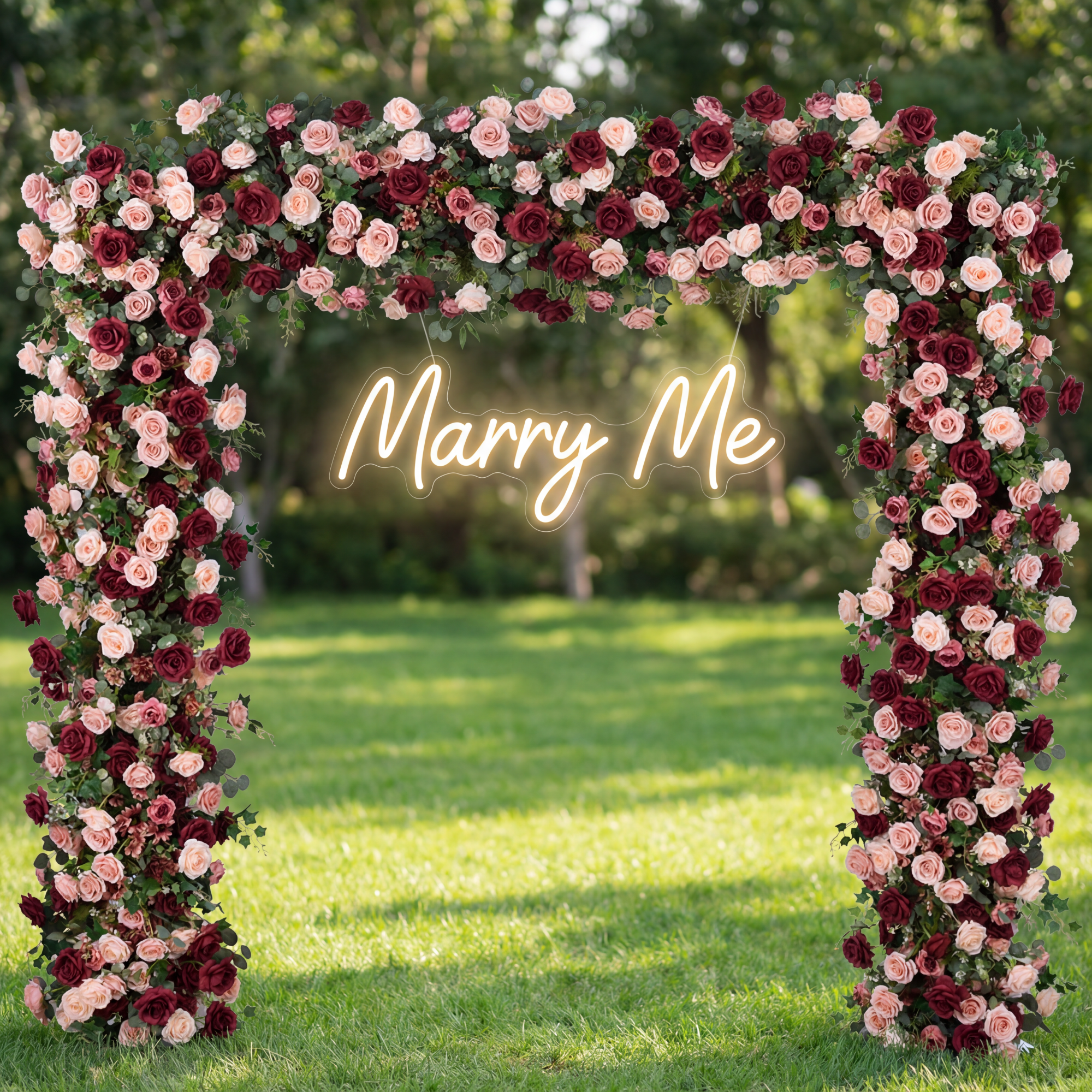 Artificial Rose Wedding Arch Elegant Floral Backdrop for Ceremony, Reception, and Event Decorations VA-327