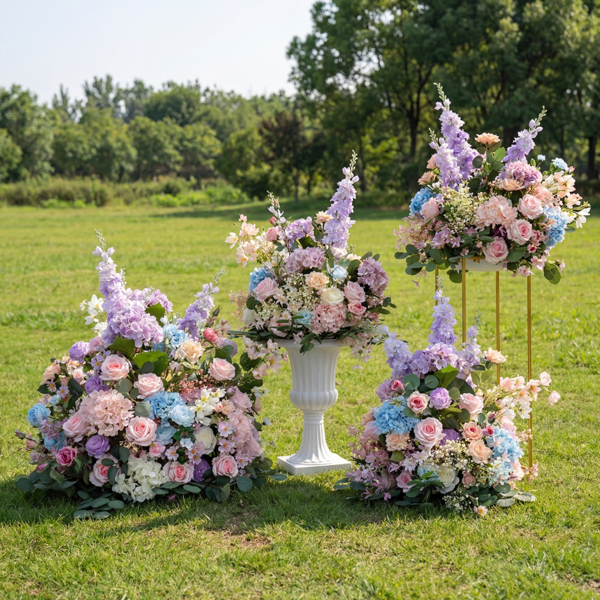 Hochzeitsdekoration Kunstblumengesteck, handgemachtes Hochzeitsrequisite, Kunstblumen für den Hochzeitsgang im Freien, Bühnendekoration und Blumenballgesteck TF-110