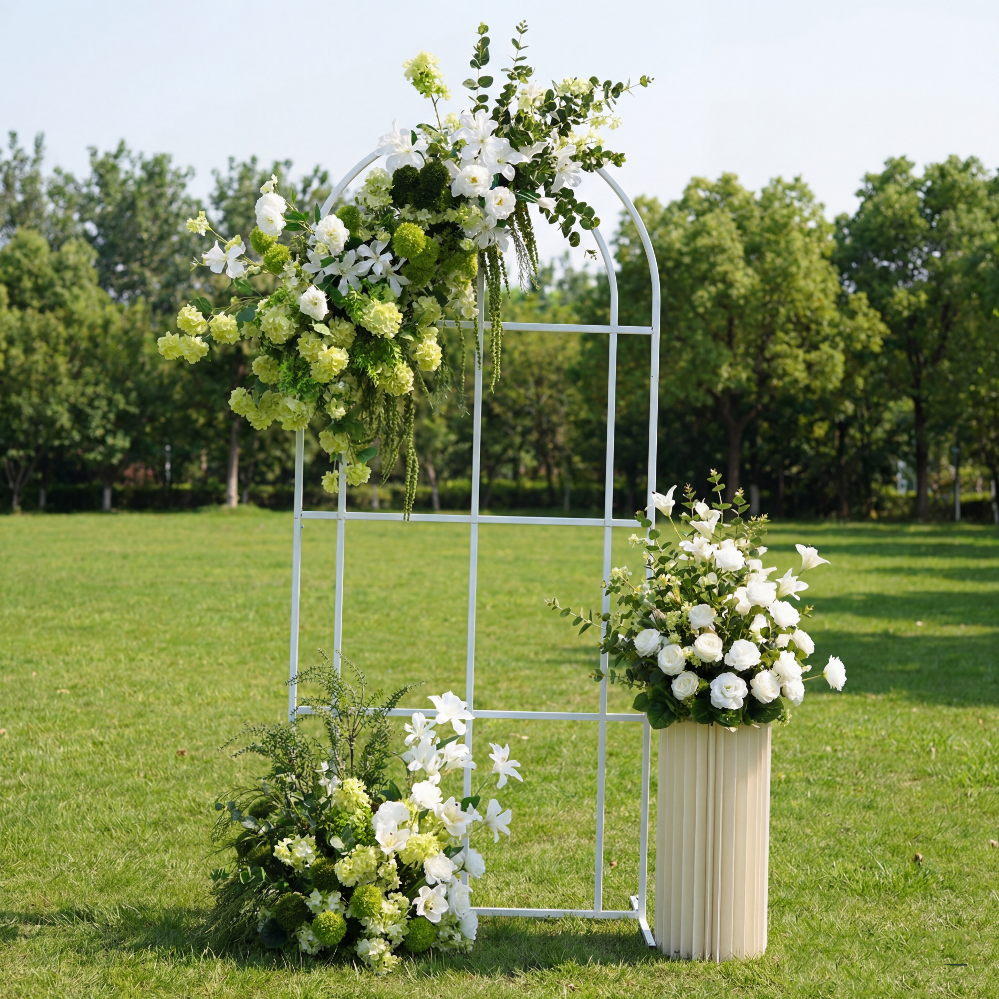 Valar Flower Modern Artificial Floral Arch and Ground Arrangement for Wedding or Event Decor FA-276