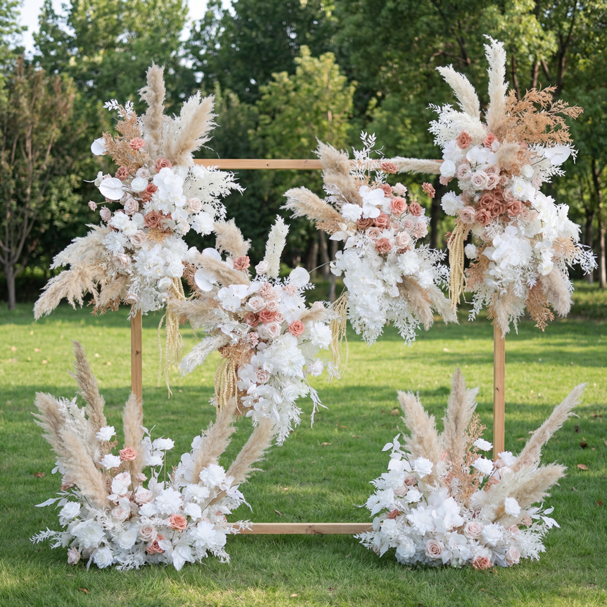 우아한 파란색과 흰색 꽃 장식 결혼식 아치, 인공 꽃 배열, 의식 배경 및 이벤트 장식 FA-211