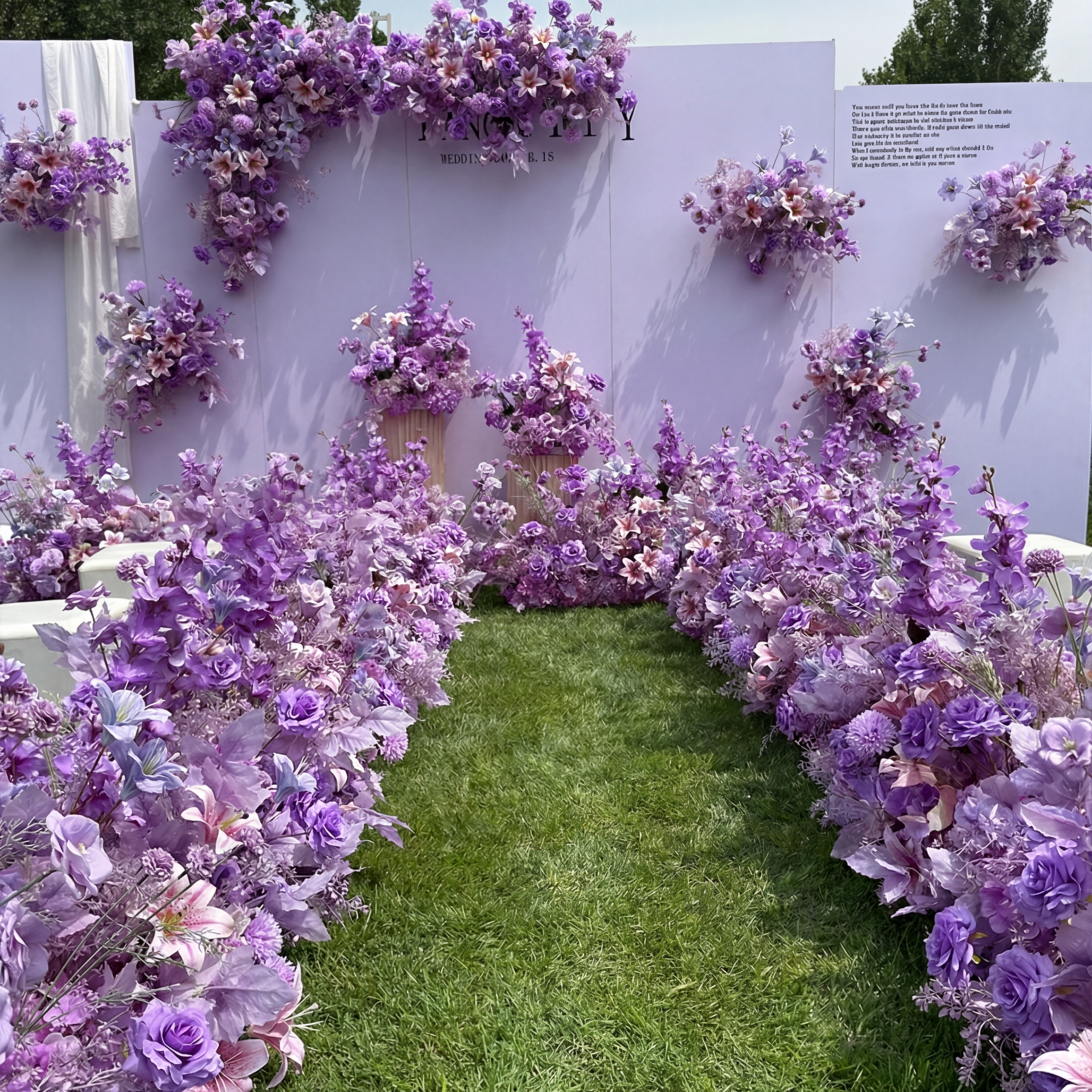 우아한 파란색과 흰색 꽃 장식 결혼식 아치, 인공 꽃 배열, 의식 배경 및 이벤트 장식 FA-211