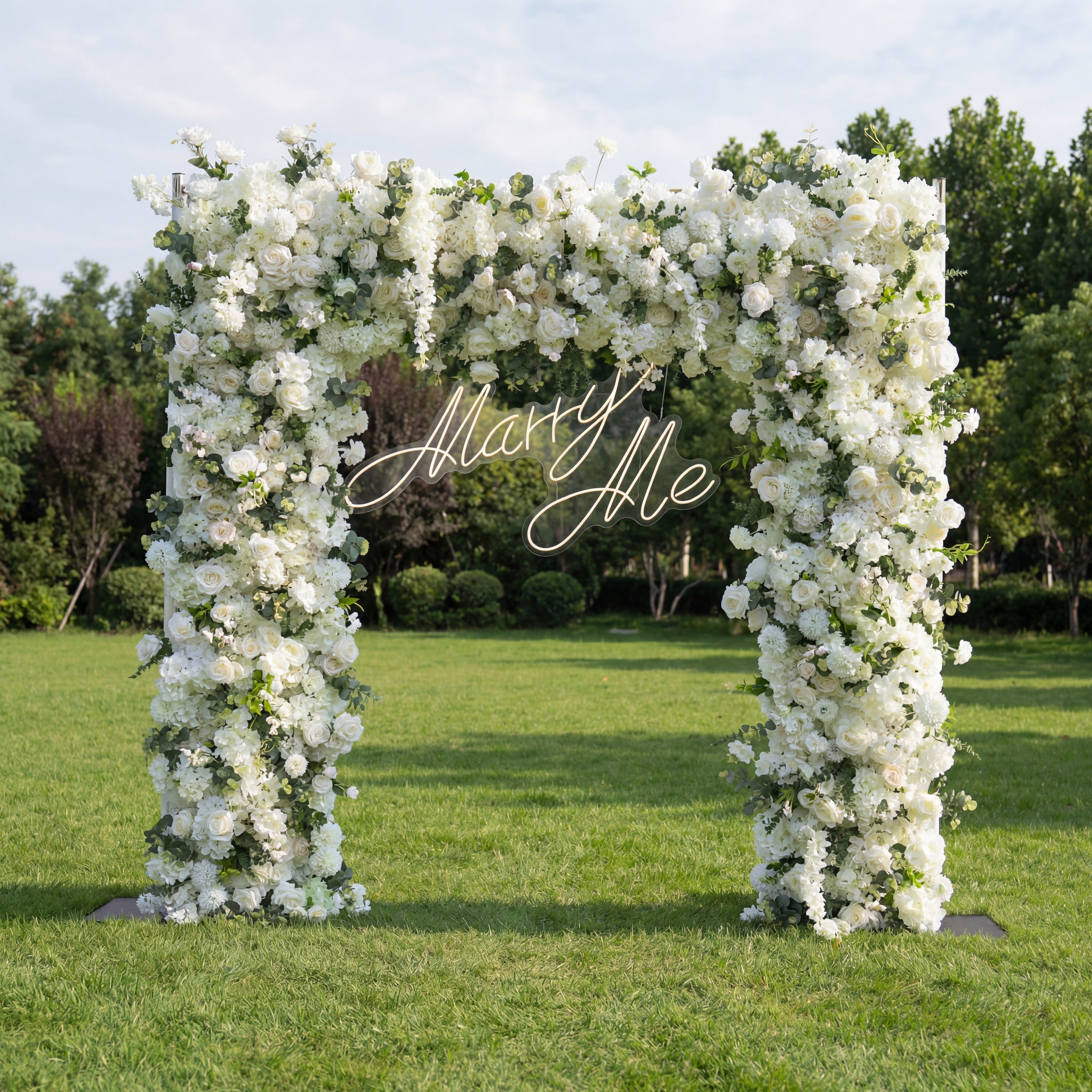 Valar Lavender Elegance – A Lavish Display of Purple Blooms in an Artificial Fabric Flower Arch Decor VF-490-2