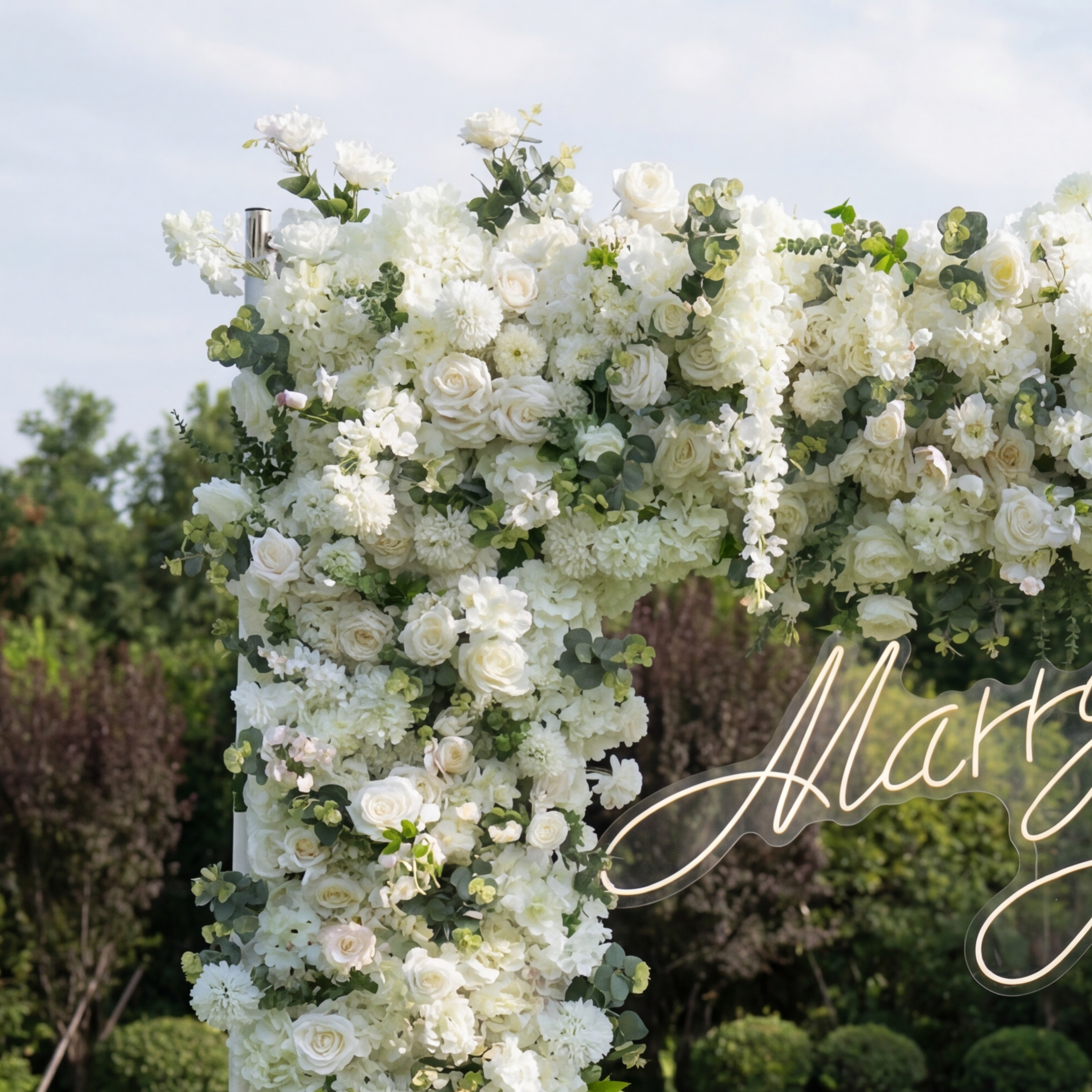 Valar Flower White Floral Arch, Artificial Backdrop, Romantic Wedding Ceremony Decor, Elegant Event Photography Prop VF-490-7