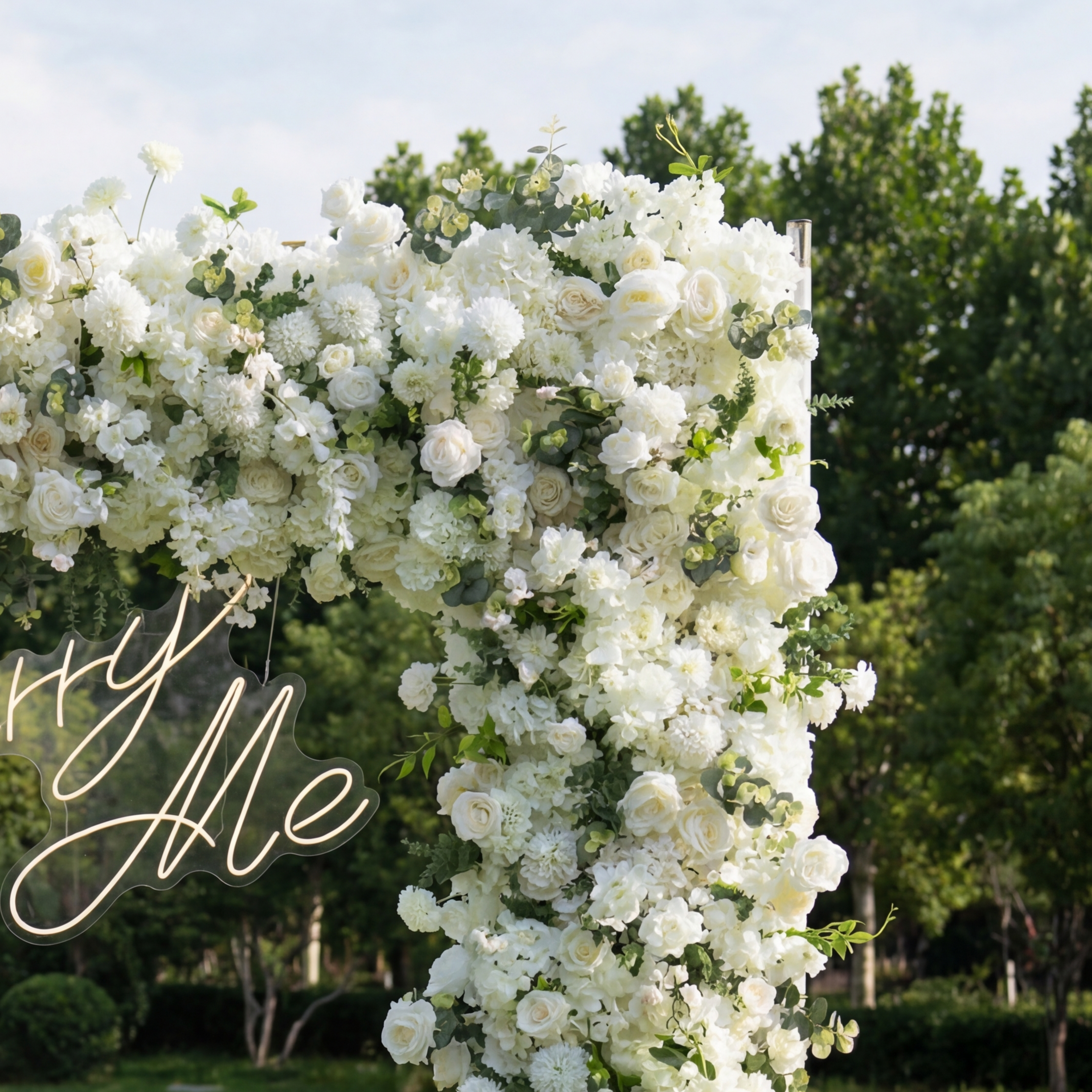 Valar Flower White Floral Arch, Artificial Backdrop, Romantic Wedding Ceremony Decor, Elegant Event Photography Prop VF-490-7
