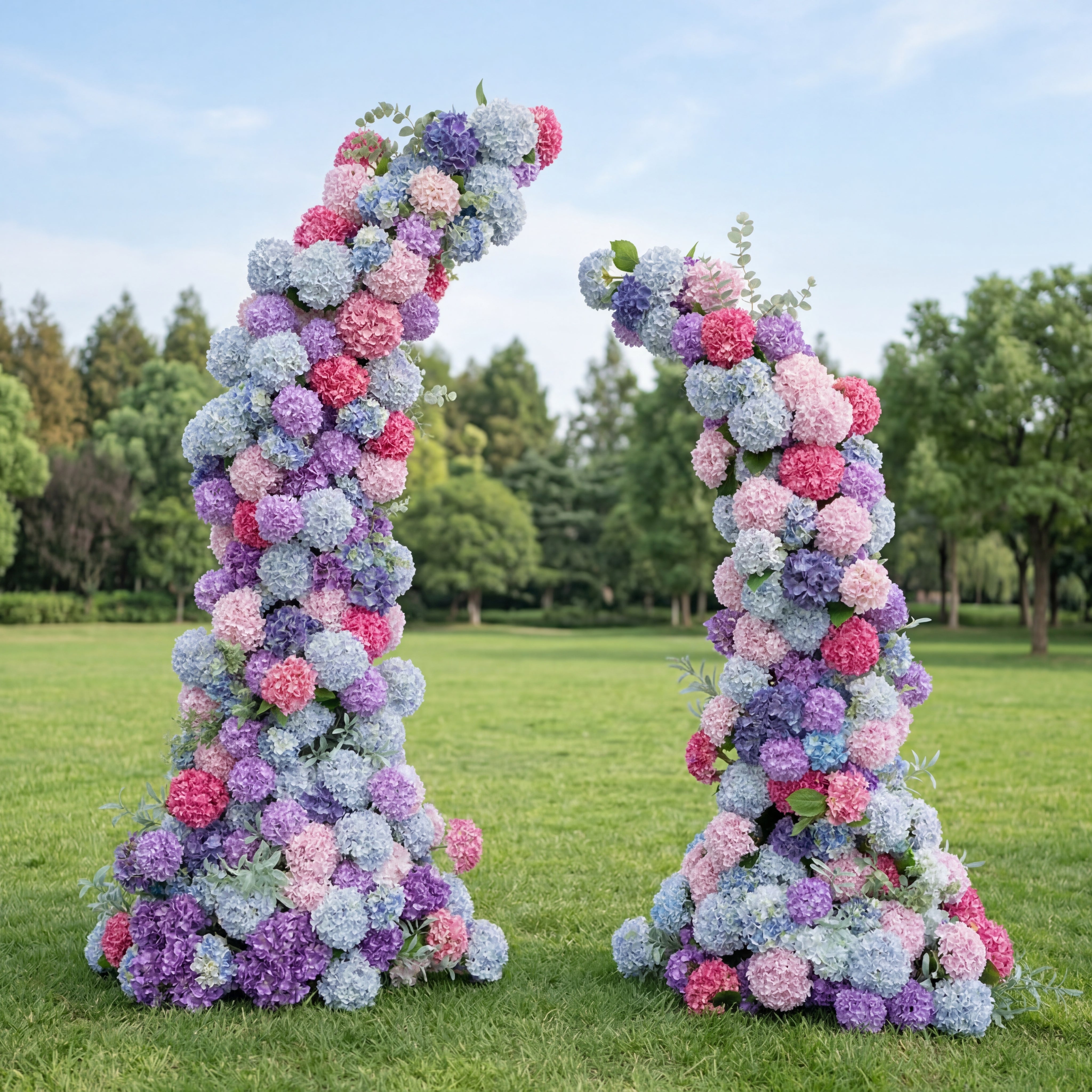 Arco de Cuerno Rosa Romántico Valar, Fondo Floral Artificial, Decoración para Propuestas y Ceremonias de Boda, Prop Elegante para Fotografía de Eventos VA-341