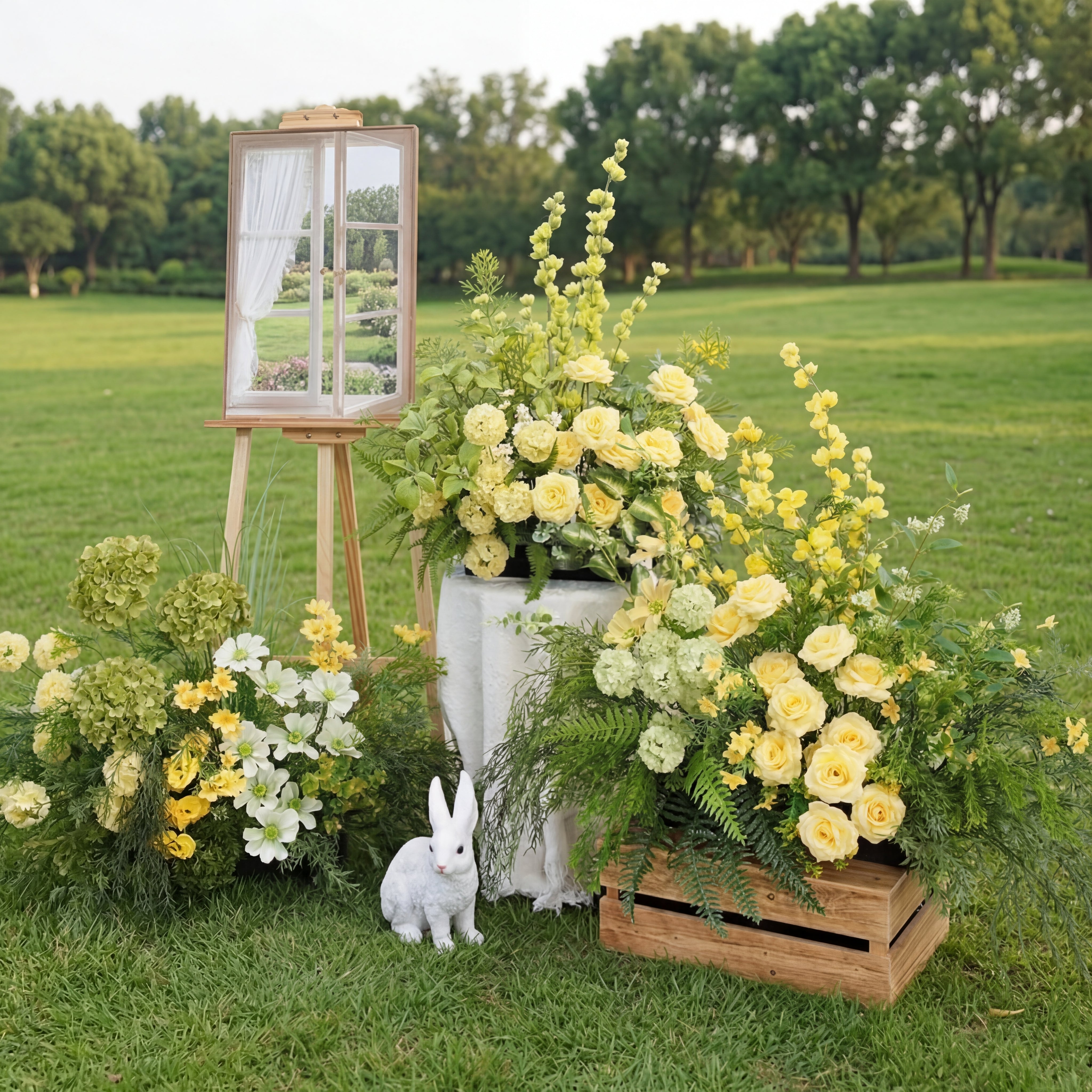 Valar Flower Garden Style Floral Arch Set – Artificial Wedding Backdrop & Photo Display Decor VA-396