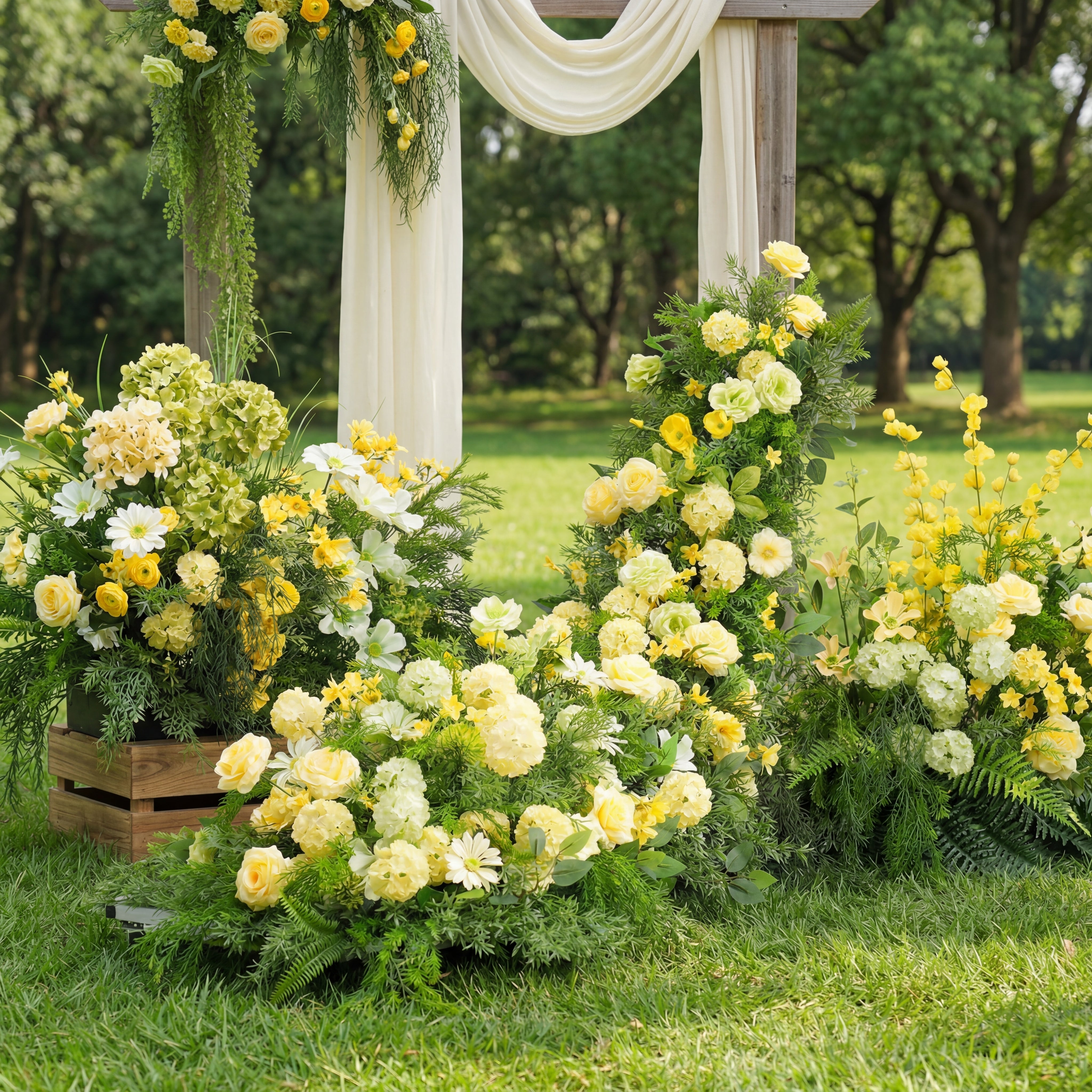 Valar Flower Garden Style Floral Arch Set – Artificial Wedding Backdrop & Photo Display Decor VA-396