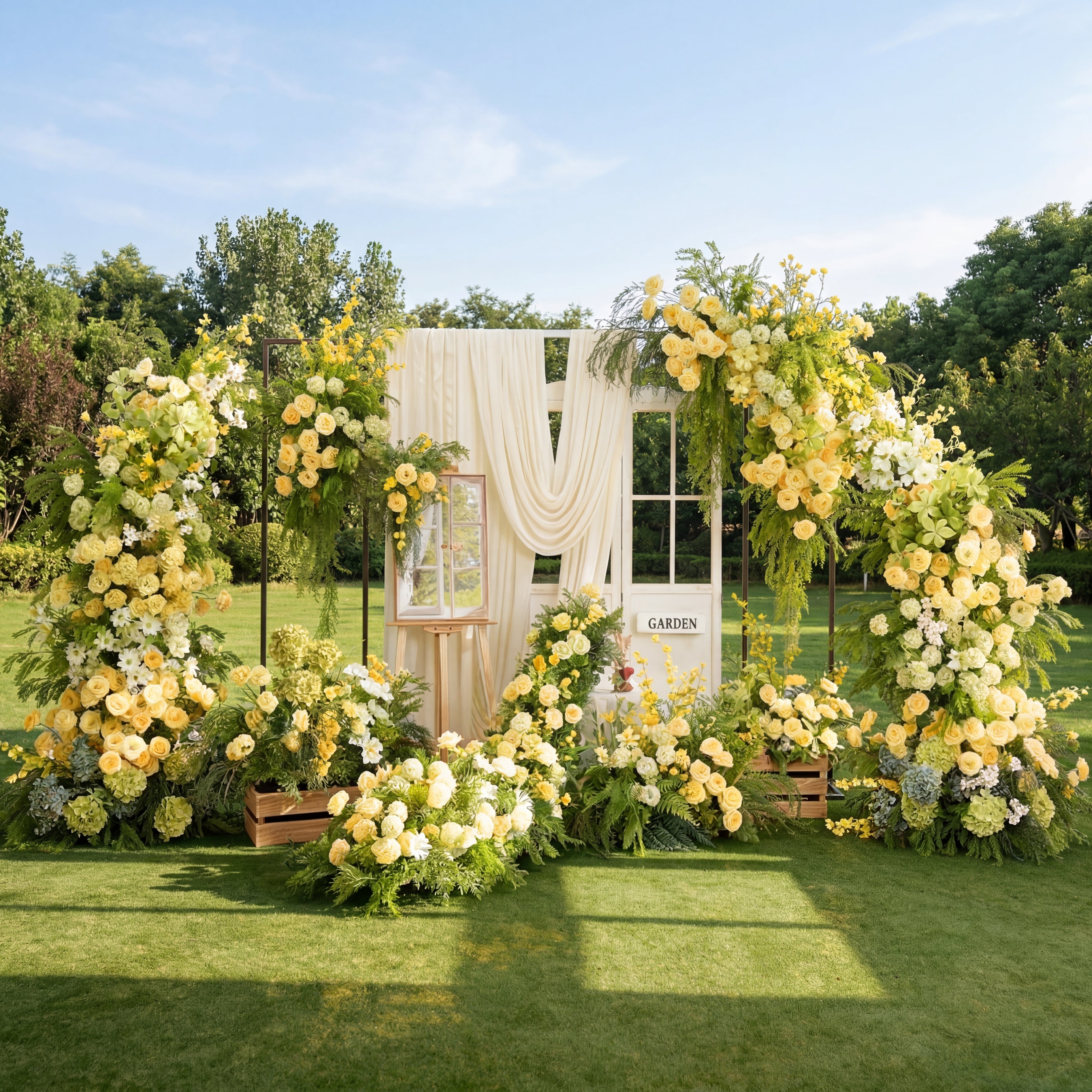 Valar Flower Garden Style Floral Arch Set – Artificial Wedding Backdrop & Photo Display Decor VA-396