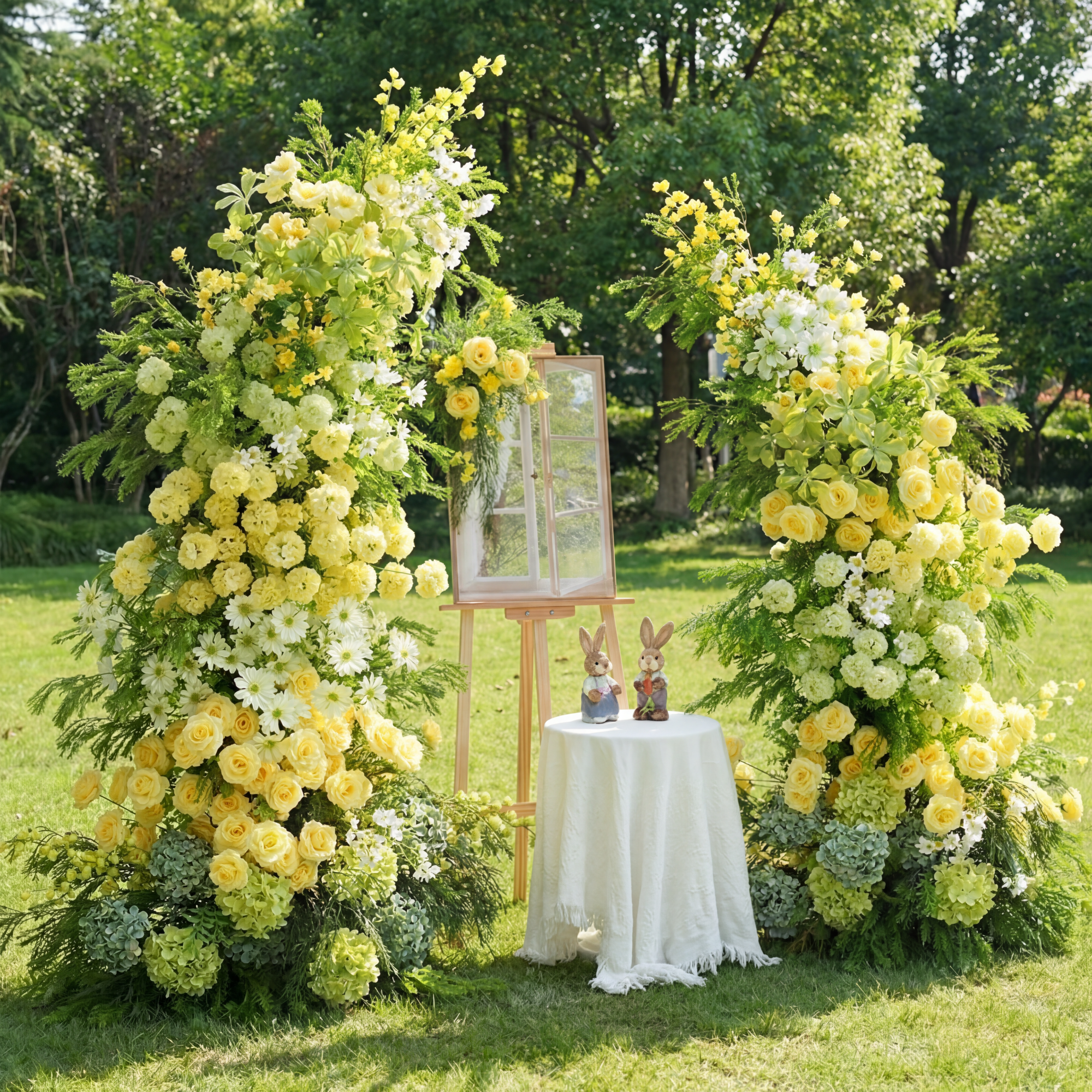 Valar Flower Garden Style Floral Arch Set – Artificial Wedding Backdrop & Photo Display Decor VA-396