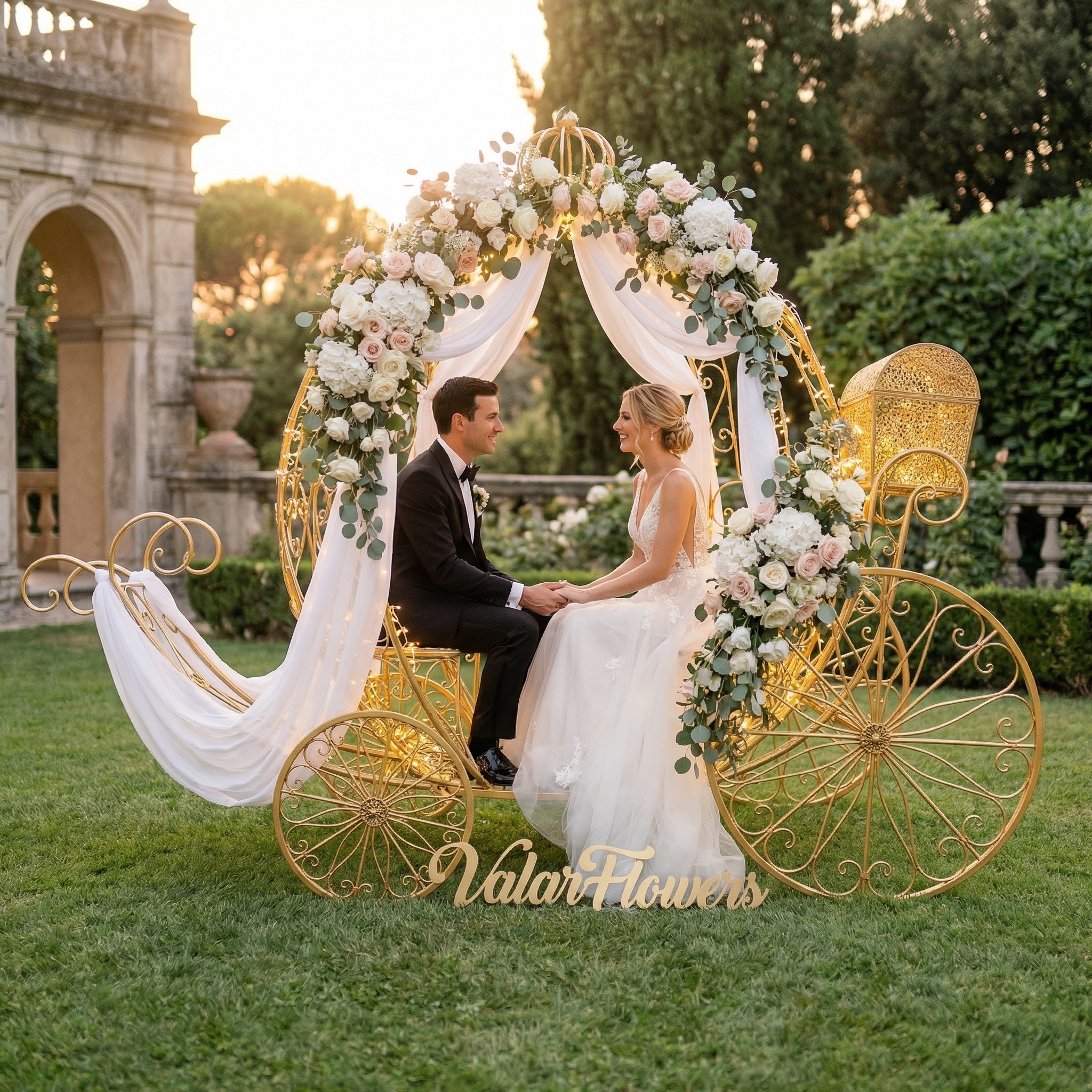 7.9ft Life size Height Fairy Princess Style Cinderella's Fantasy Pumpkin Carriage for Castle Decorating/ Halloween/ Baby Shower /Wedding Invitation Decor