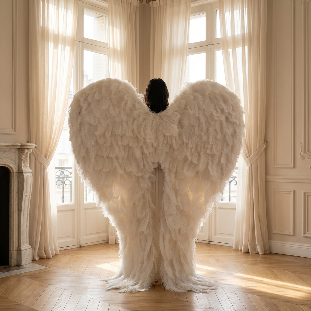 Victoria's Secret Engelsfederflügel – Umhang aus echten Straußenfedern für Autoshows, Laufstege, Bühnenauftritte, Model- und Fotorequisiten VF-880