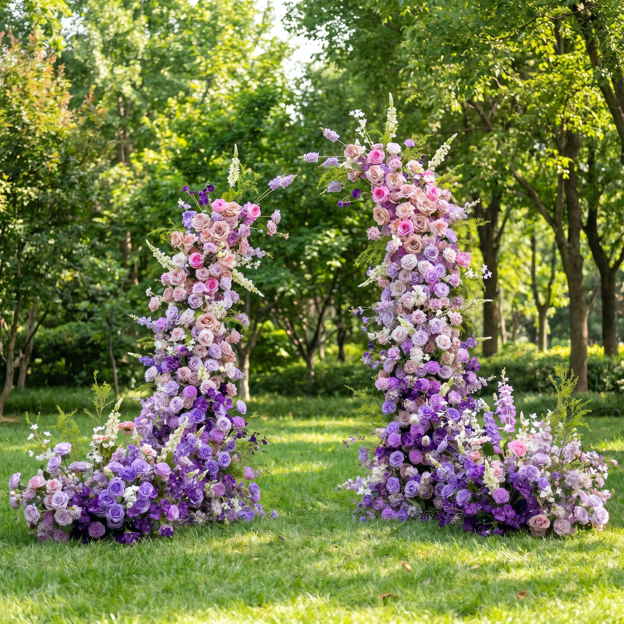Valar Flower Impresionante Pared de Flores Artificiales Estilo Arcoíris para Bodas VA-364