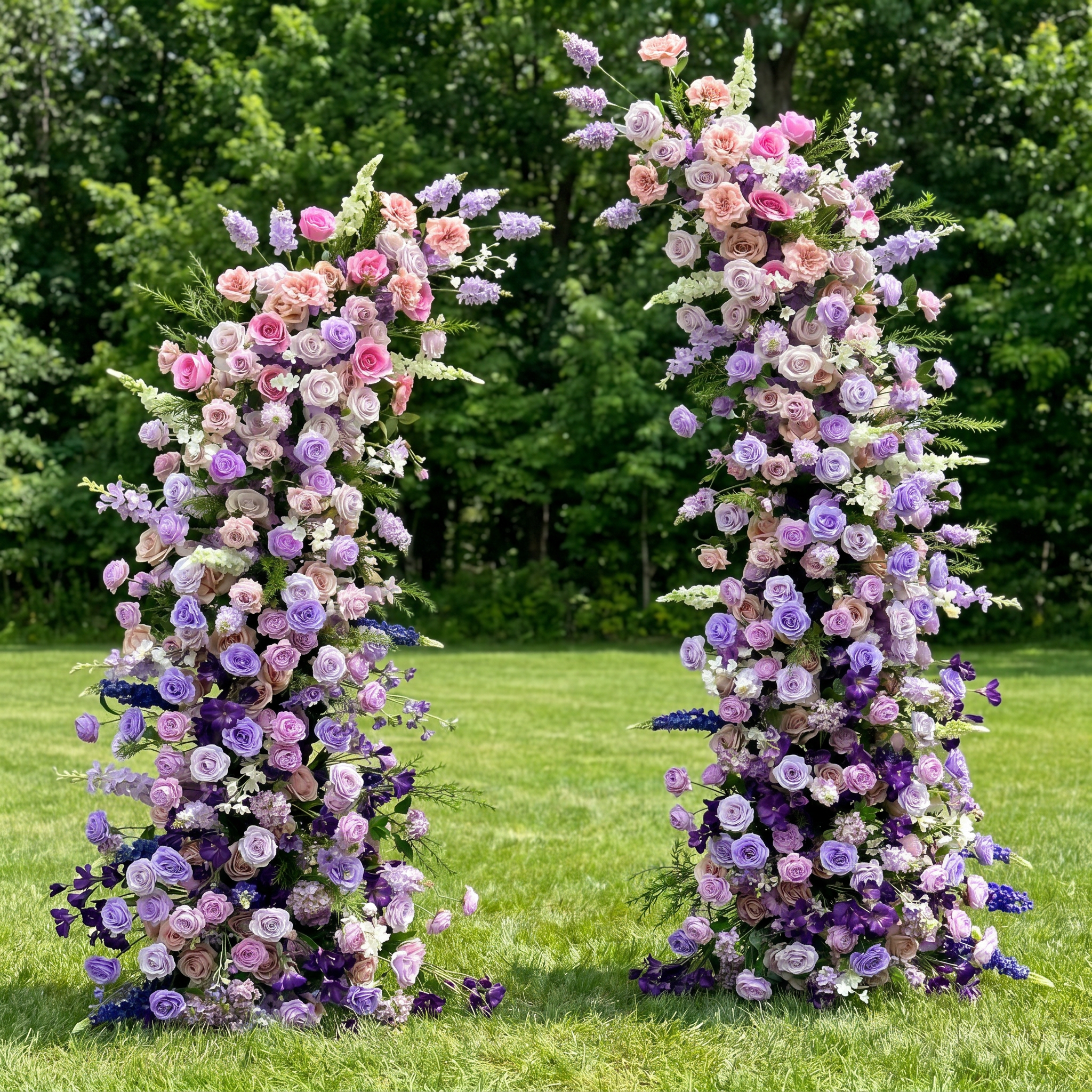 Valar Flower Impresionante Pared de Flores Artificiales Estilo Arcoíris para Bodas VA-364