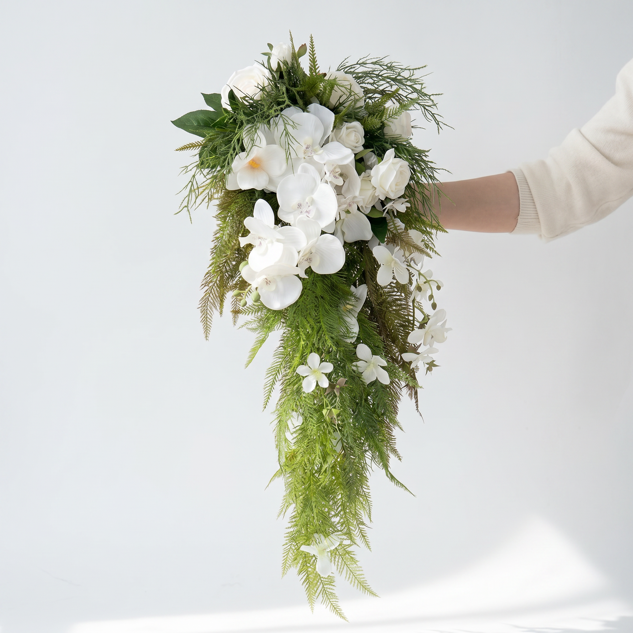 Elegantes Blumenstrauß-Arrangement mit Herbstmotiv | Luxuriöse Kunstblumen für Hochzeiten und Inneneinrichtung VB-113 (ohne Vase)