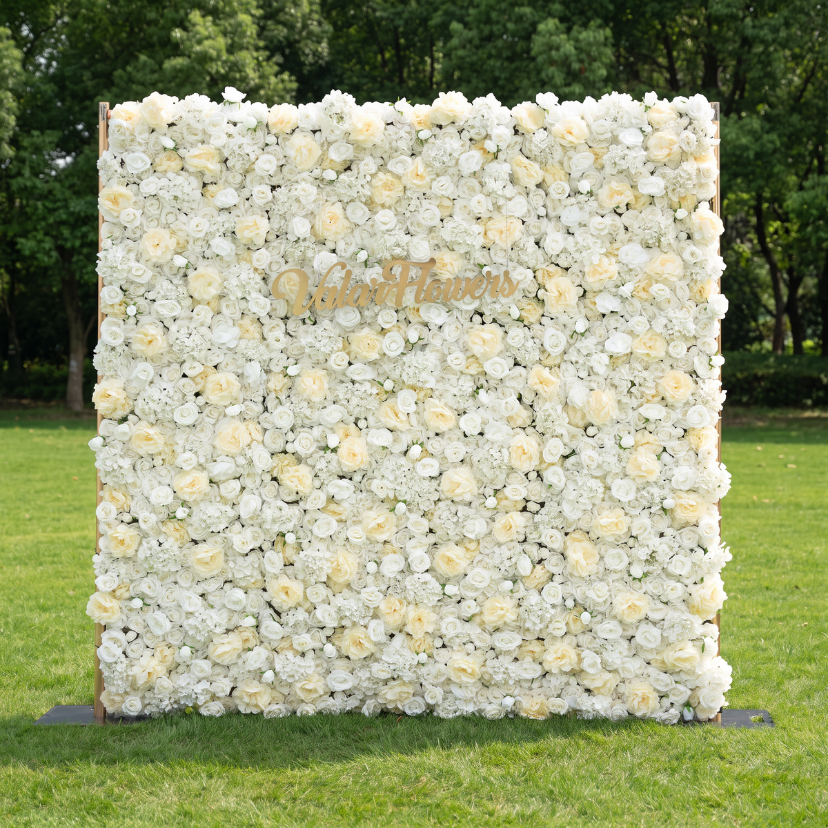 Valar Flower Roll Up Stoff Künstliche weiße Blumenwand Hochzeitskulisse, florale Partydekoration, Eventfotografie VF-052 