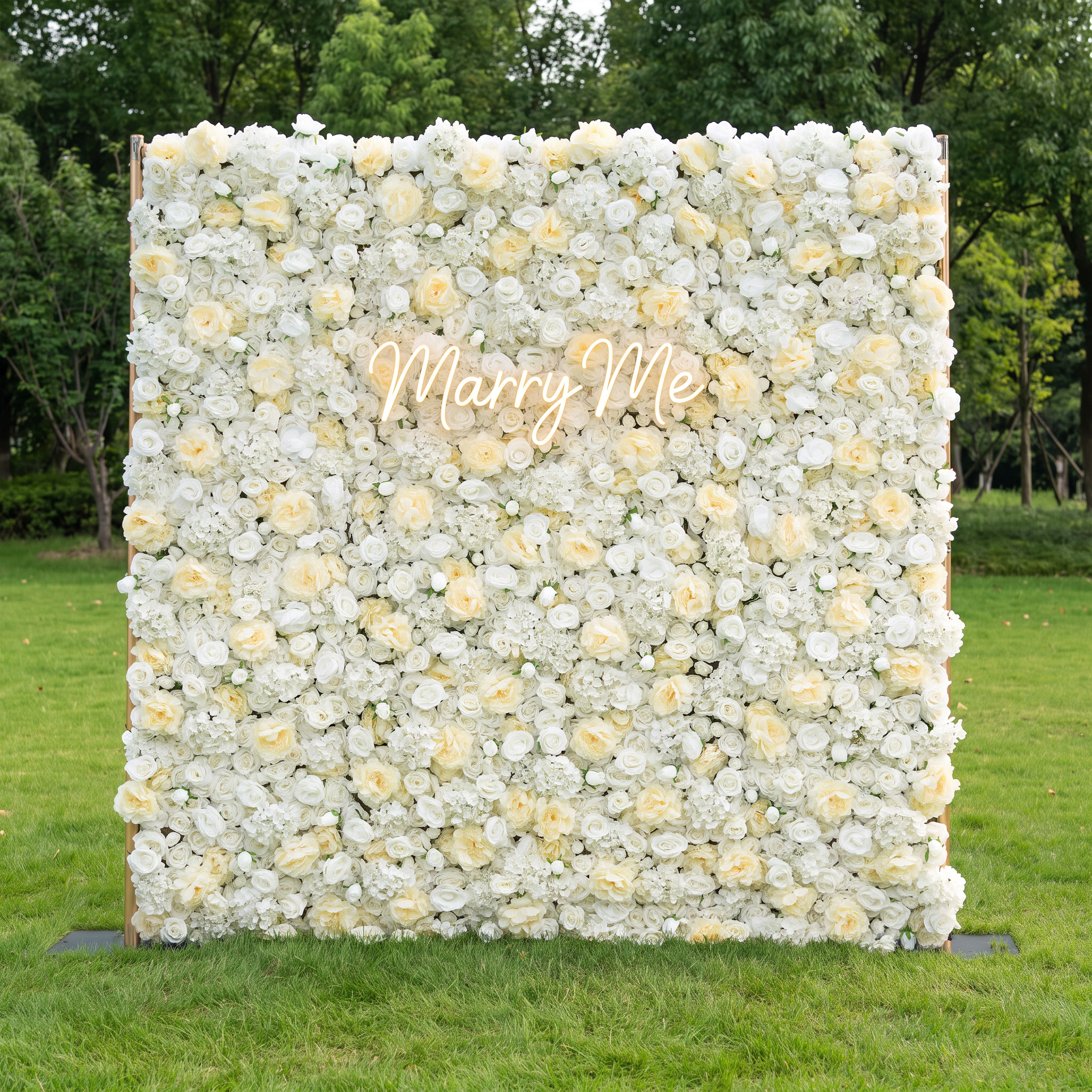 Valar Flower Roll Up Stoff Künstliche weiße Blumenwand Hochzeitskulisse, florale Partydekoration, Eventfotografie VF-052 