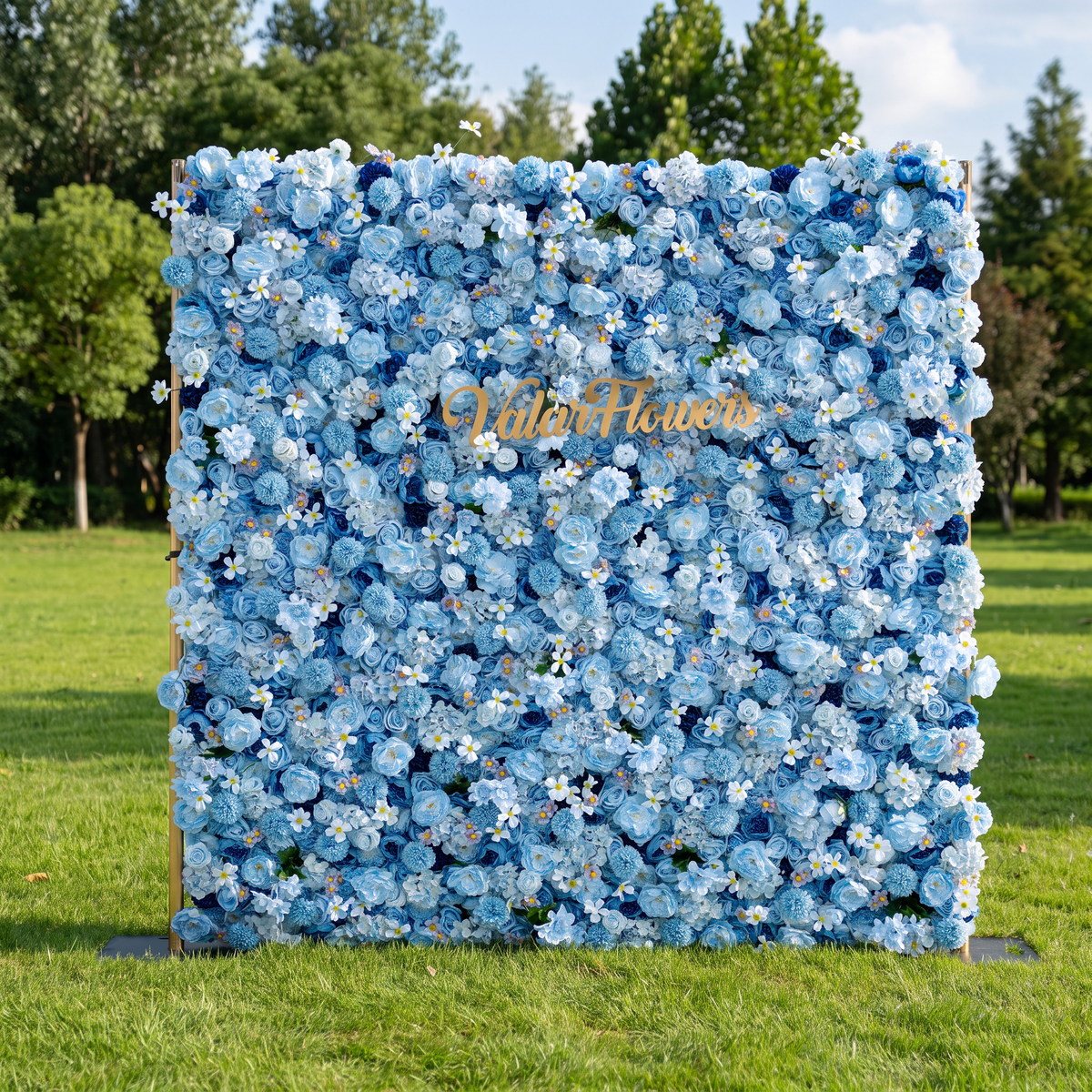 تقدم Valar Flowers: حفل Azure Blooms – مزيج ساحر من أزهار القماش باللون الأزرق السماوي والأبيض اللؤلؤي – عرض زهور مميز لمهرجانات الصيف والاحتفالات ولمسات المنزل العصرية-VF-219-4