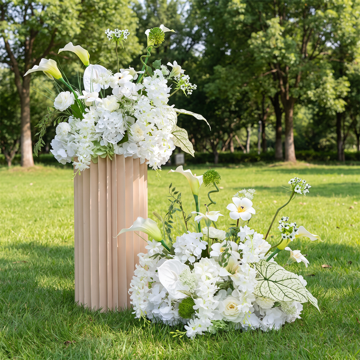 Schwarz-rosa Kunstblumen-Set – Moderne Geburtstagsparty-Hintergrunddekoration mit Kunstblumenarrangement FA-255