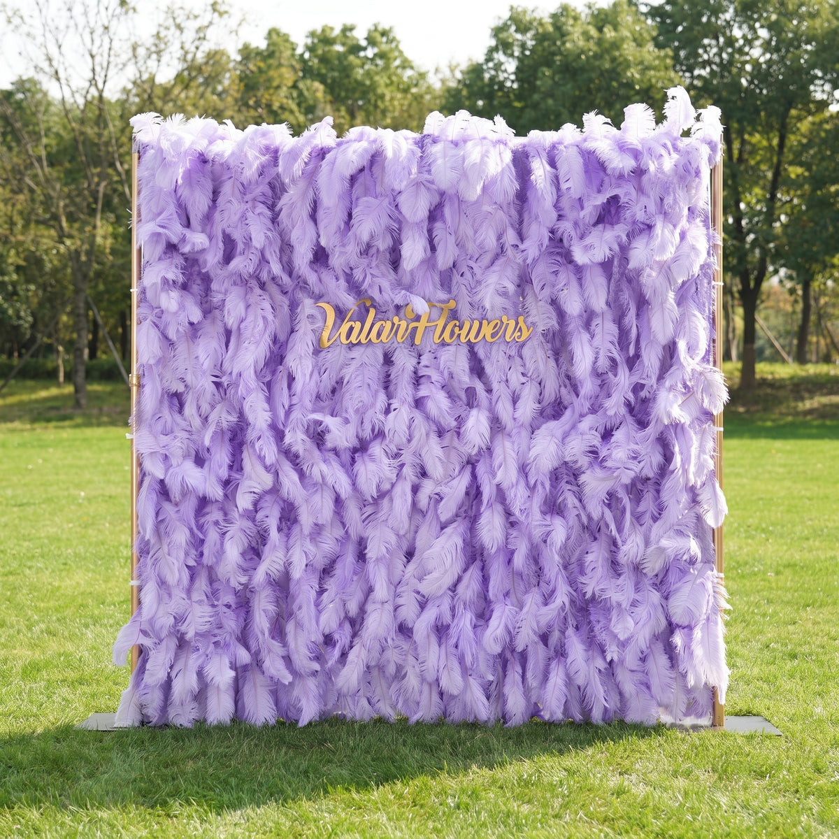Fondo de Pared Elegante de Plumas de Avestruz Blancas - Tela Enrollable para Pared - Decoración para Fiesta Nupcial - Lugares de Boda Celebración Pared Floral-VF-164