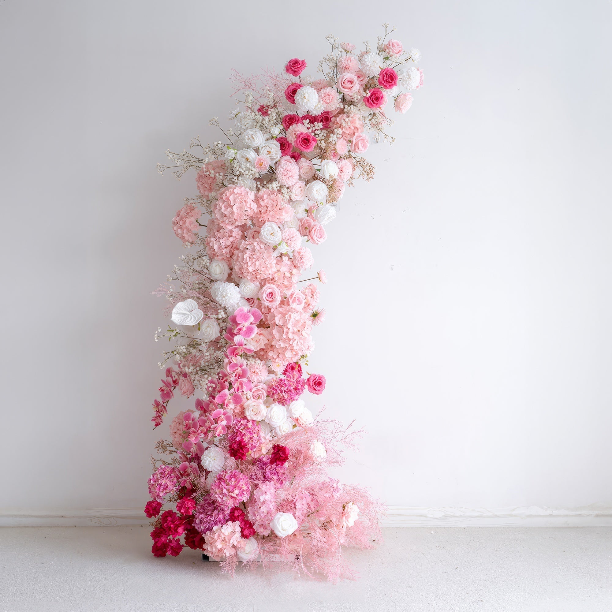 7 ft Romantic Pink Floral Archway - Wedding & Party Backdrop Decorations | Floral Display for Lush Engagements and Celebrations