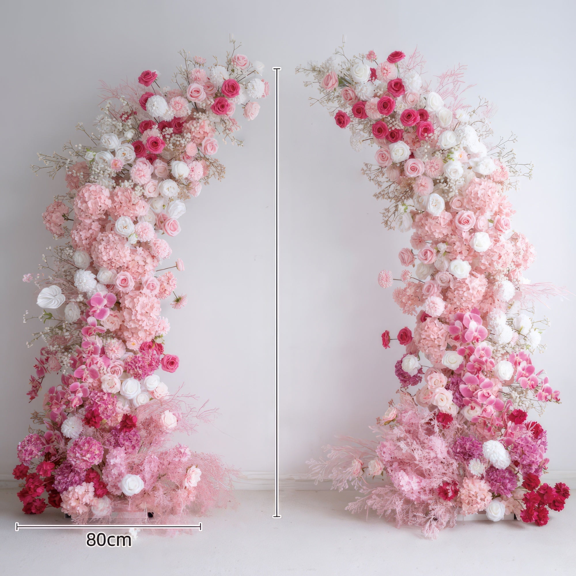 7 ft Romantic Pink Floral Archway - Wedding & Party Backdrop Decorations | Floral Display for Lush Engagements and Celebrations