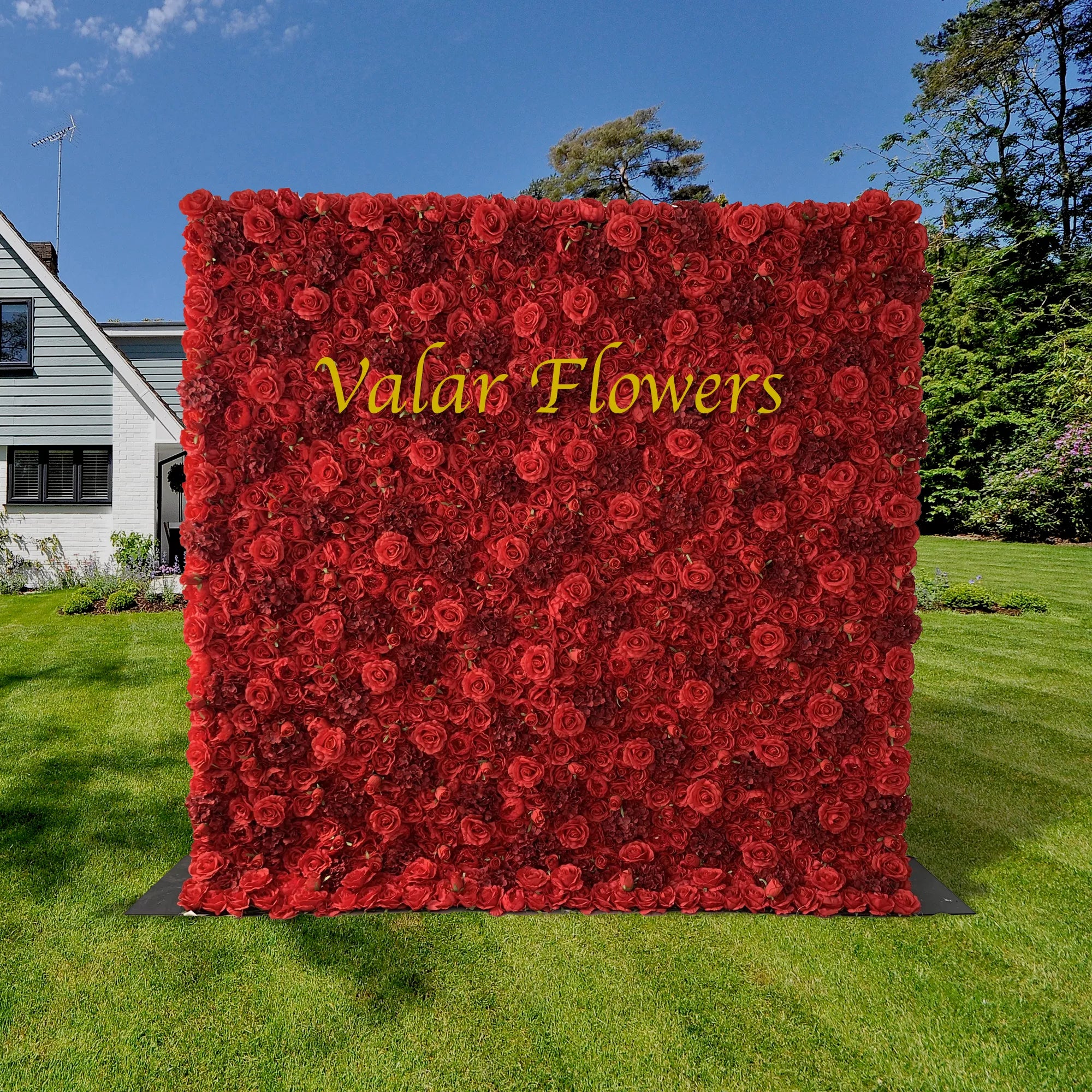 Valar Flowers Roll Up Fabric Artificial Flower Wall Wedding Backdrop, Floral Party Decor, Event Photography-VF-034