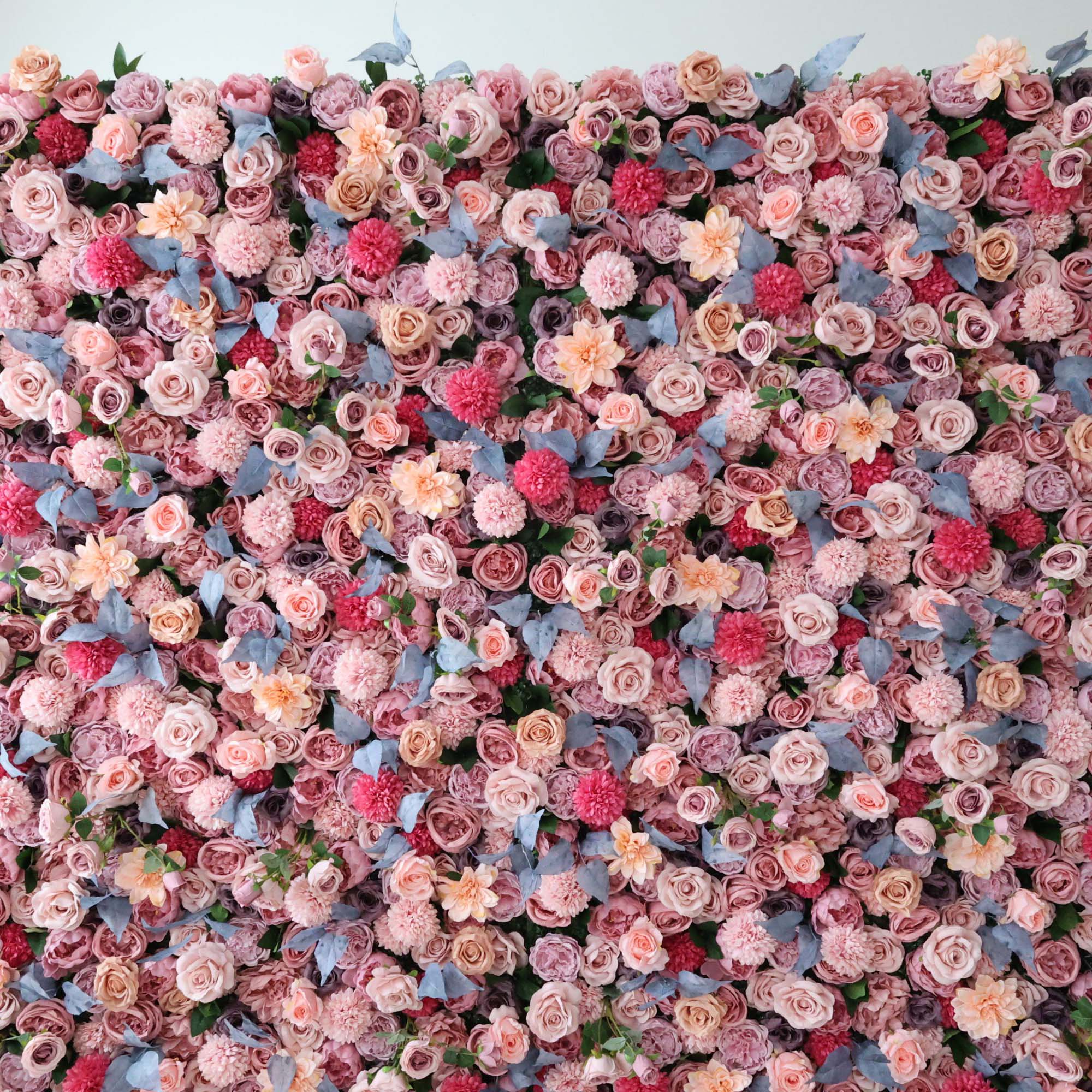 Fleurs Valar retrousser tissu fleur artificielle mur toile de fond de mariage, décor de fête florale, photographie d'événement-VF-298 
