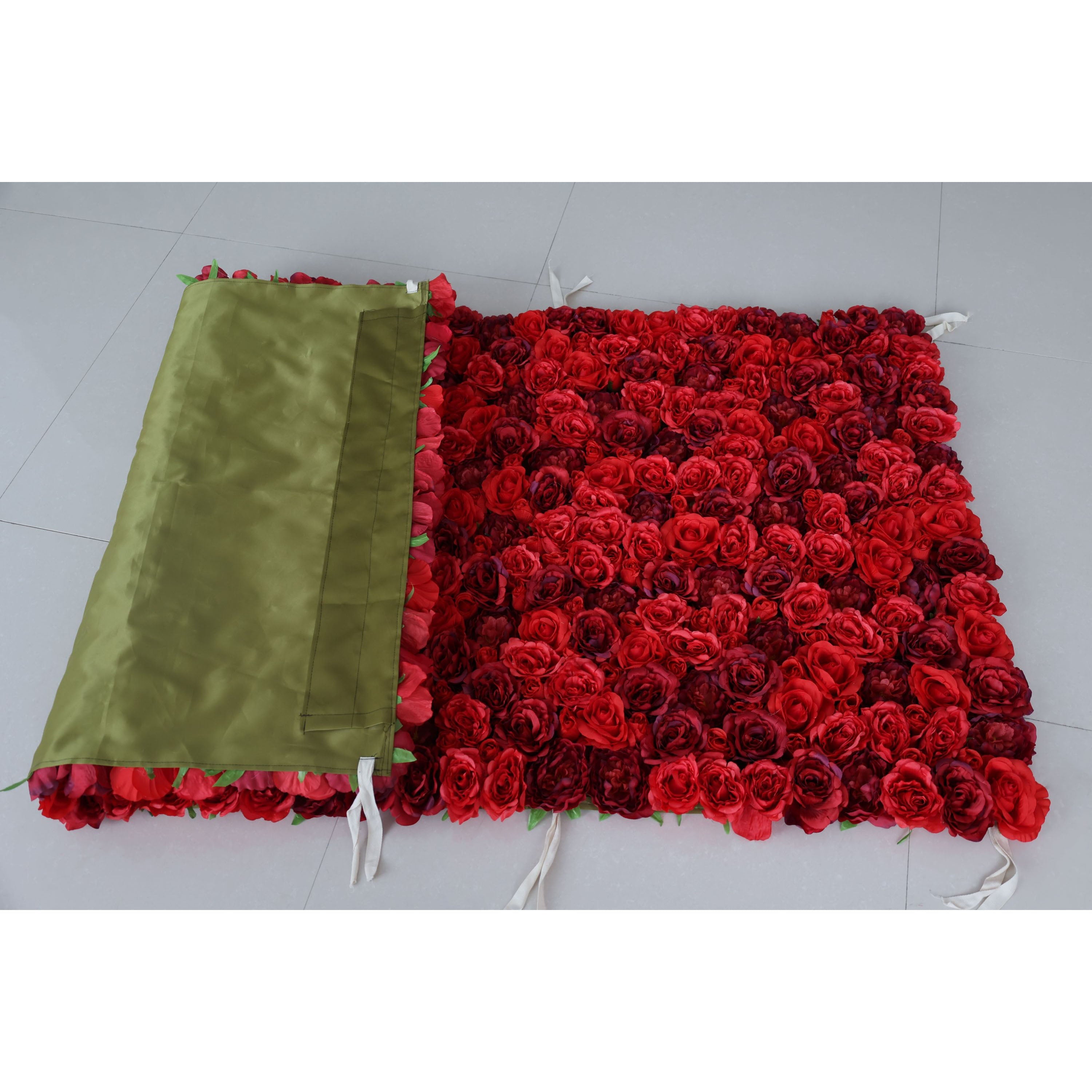 Valar Flowers Roll Up Fabric Artificial Flower Wall Wedding Backdrop, Floral Party Decor, Event Photography-VF-335