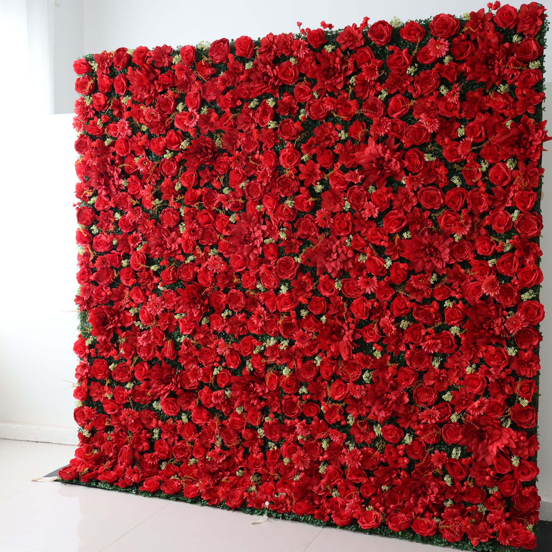 Valar Flowers Roll Up Fabric Artificial Flower Wall Wedding Backdrop, Floral Party Decor, Event Photography-VF-300
