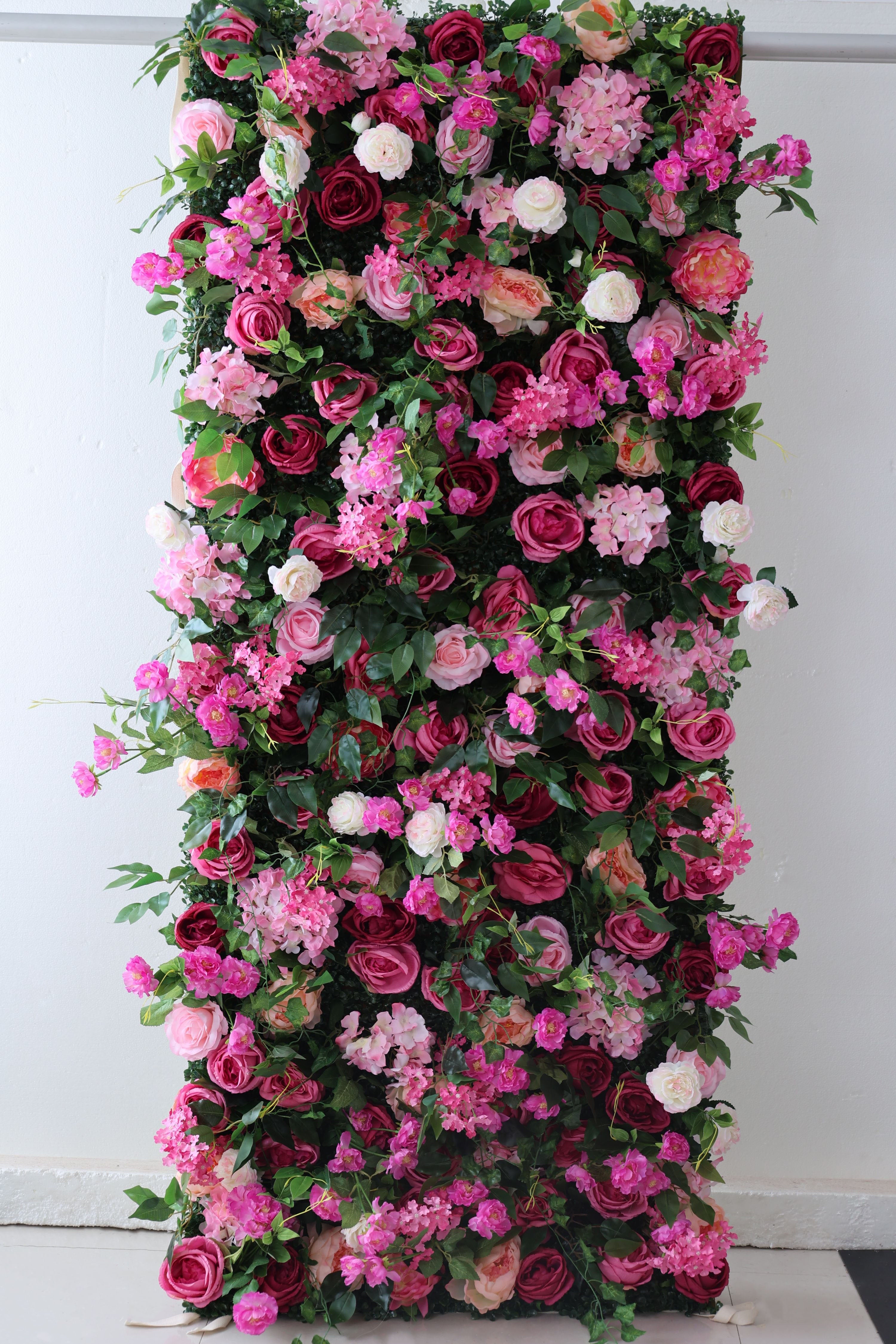 Valar Flowers RollValar Flower Roll Up Fabric Artificial Flower Wall Wedding Backdrop, Floral Party Decor, Event Photography