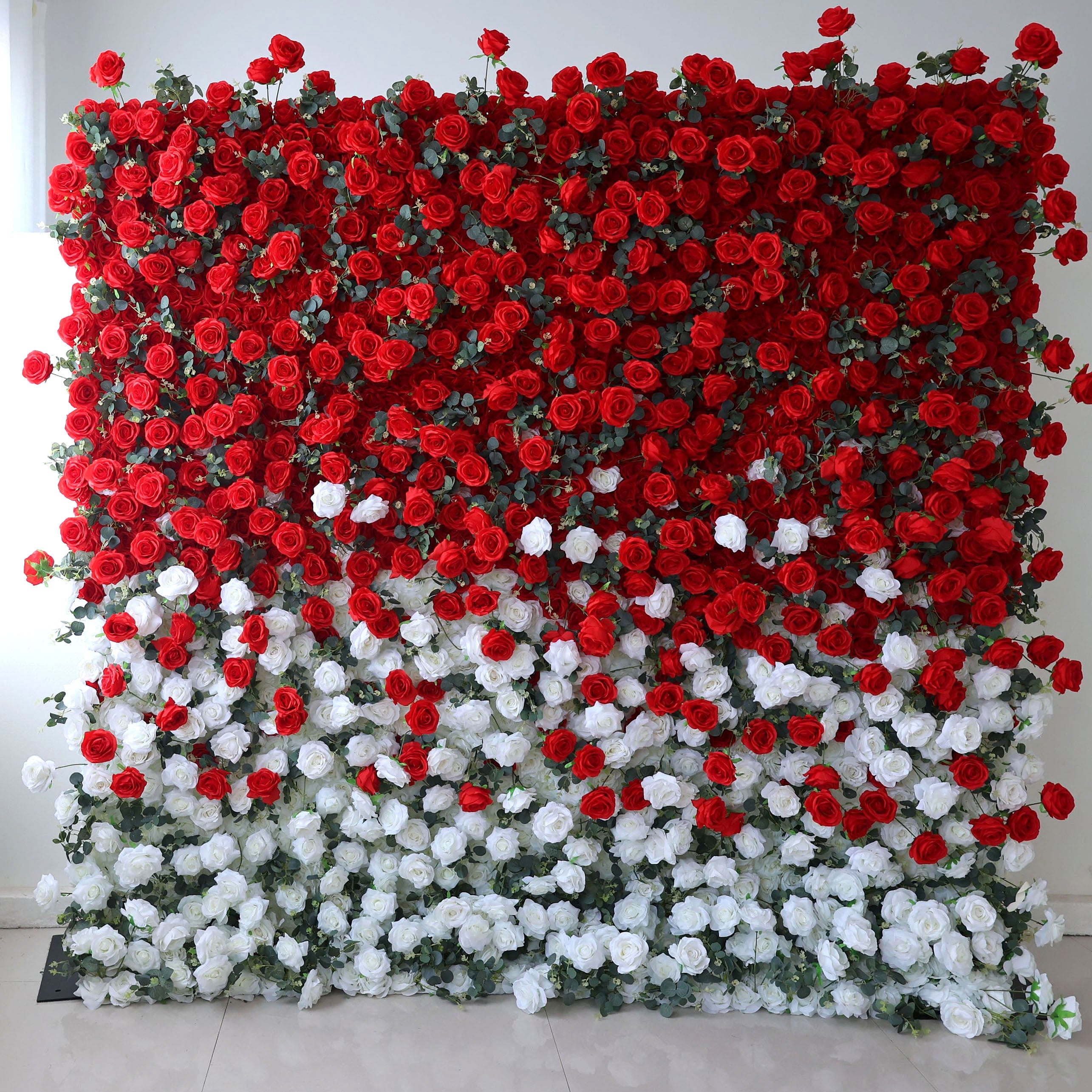 Valar Flowers Roll Up Fabric Artificial Flower Wall Wedding Backdrop, Floral Party Decor, Event Photography-VF-375