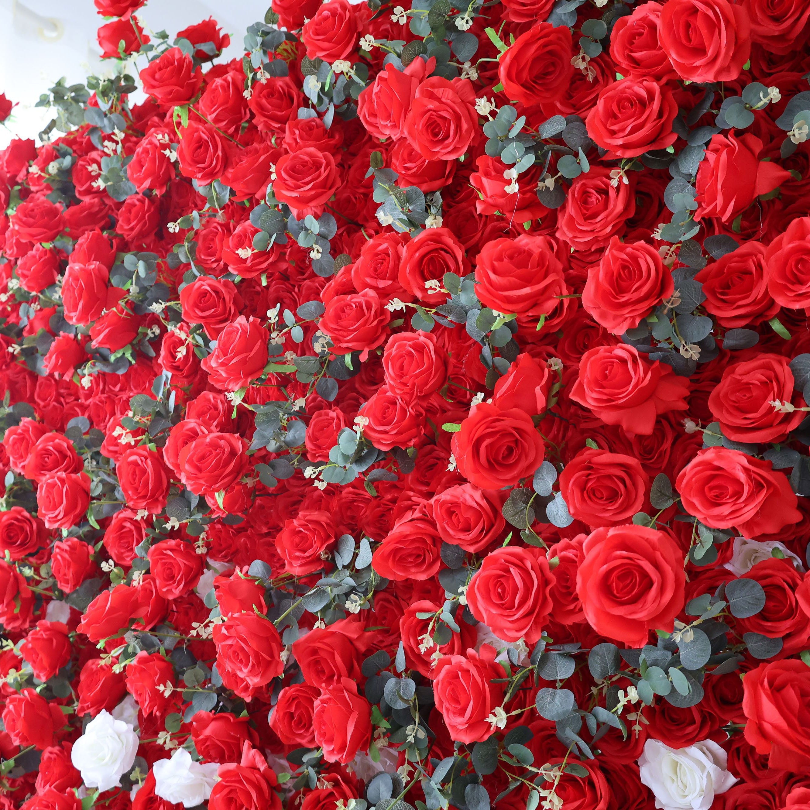 Valar Flowers Roll Up Fabric Artificial Flower Wall Wedding Backdrop, Floral Party Decor, Event Photography-VF-375