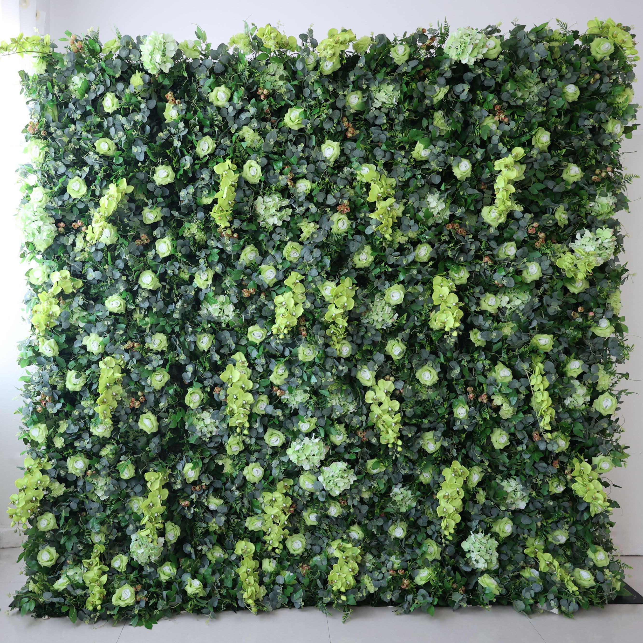 زهور فالار قماش لفافة أوراق خضراء صناعية خلفية جدار زفاف زهرة ، ديكور حفلات زهور ، حدث
