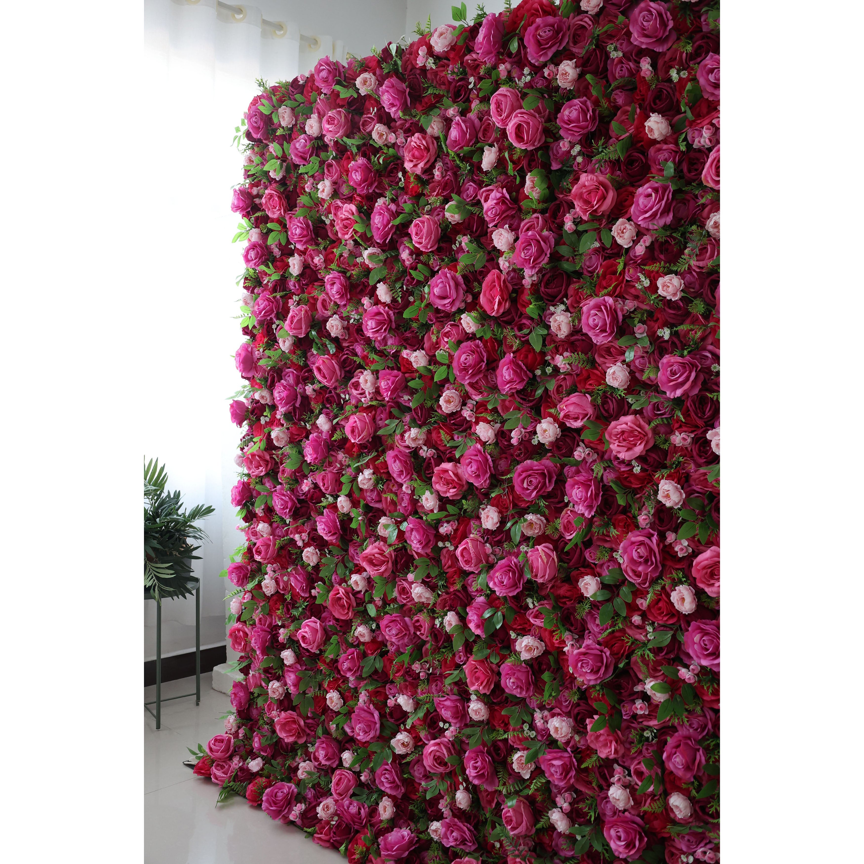 Fleurs Valar enroulables en tissu, mur de fleurs artificielles, toile de fond de mariage, décor de fête florale, photographie d'événement-VF-030 