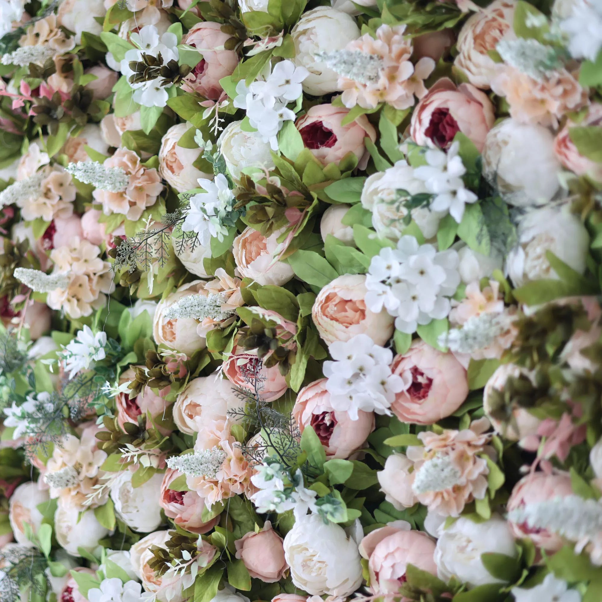 Valar Flowers Roll Up Tissu Artificiel Vert Mélange Orangé Rouge et Blanc Fleur Mur Toile de Fond de Mariage, Décor de Fête Florale, Photographie d'événement-VF-049-2 