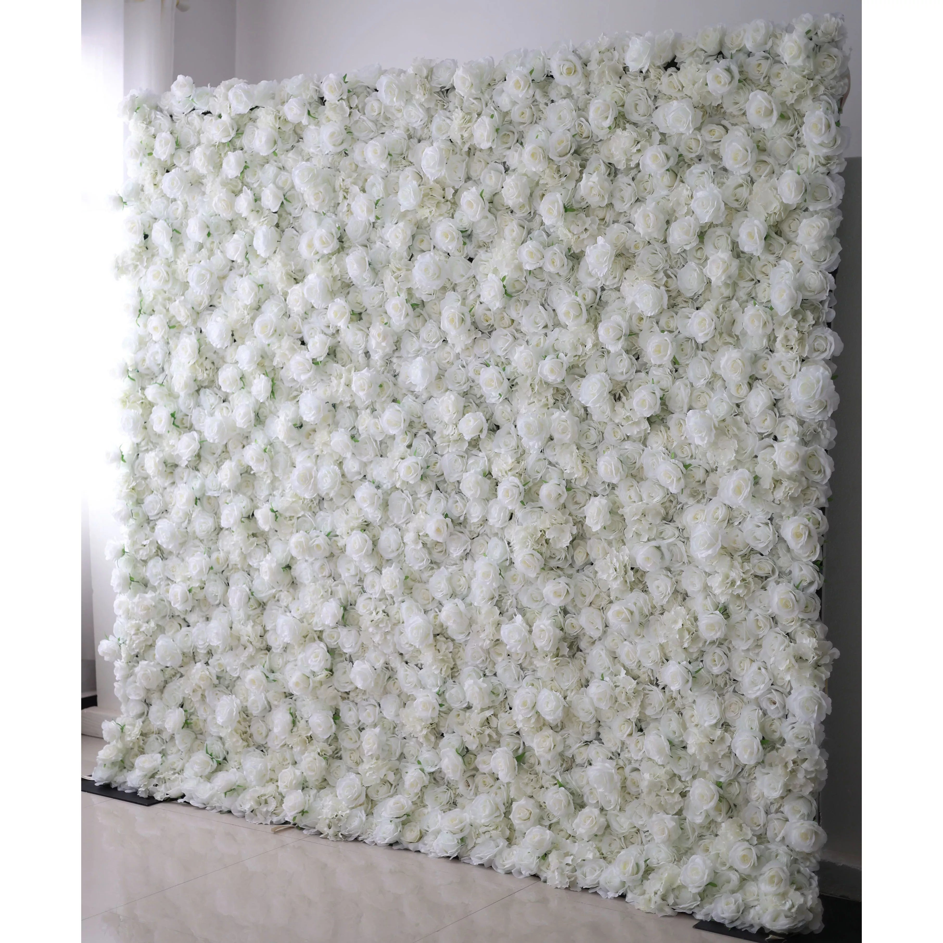 Valar Flowers Roll Up Fabric Artificial Flower Wall Wedding Backdrop, Floral Party Decor, Event Photography-VF-100