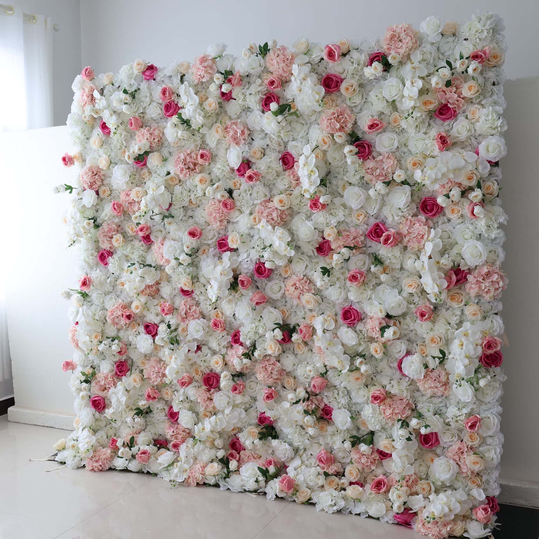 Valar Flowers roll up fabric artificial flower wall for wedding backdrop, floral design VF-2973