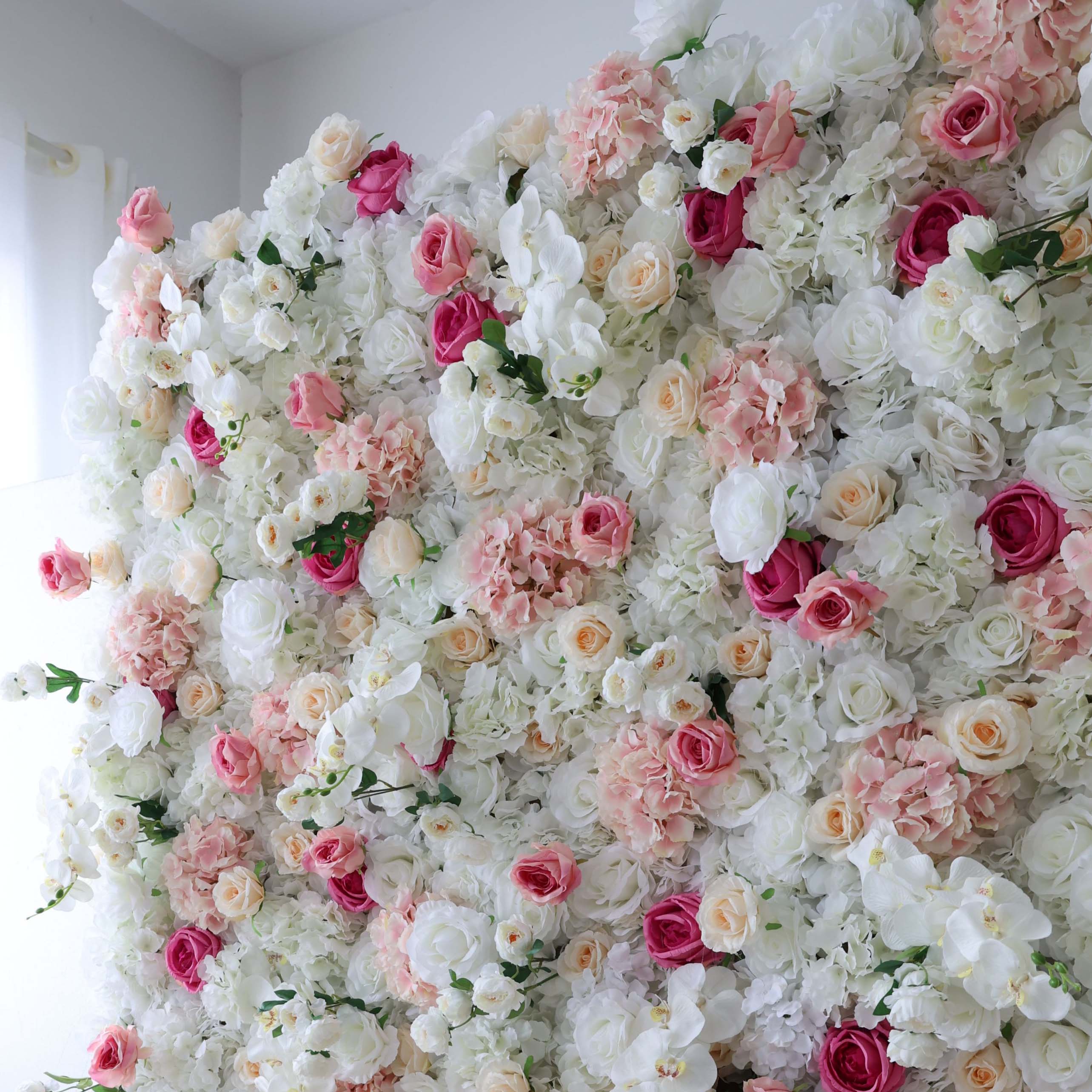 Valar Flowers roll up fabric artificial flower wall for wedding backdrop, floral design VF-2971