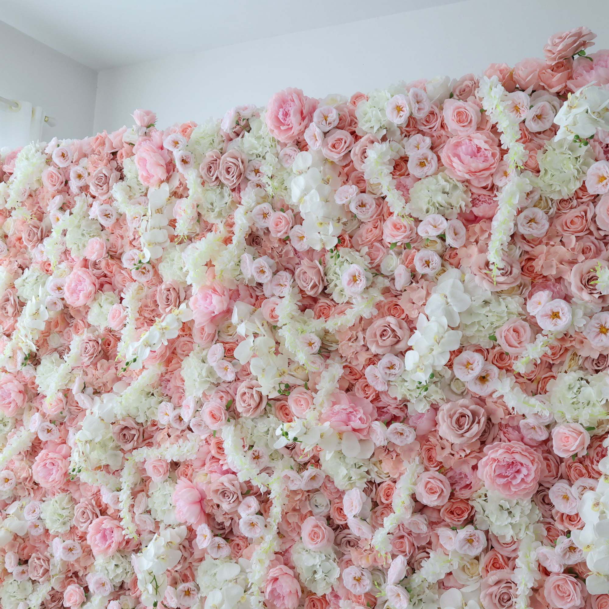 Valar Flowers roll up fabric artificial flower wall for wedding backdrop, floral design VF-3044